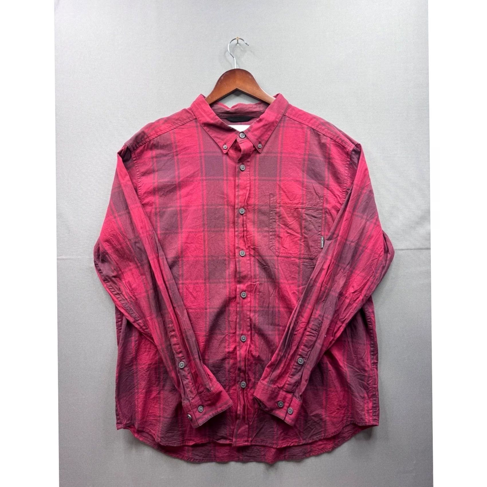 Vintage Columbia Mens Plaid Button Down Shirt Long Sleeve Red XL Size US XL / EU 56 / 4 - 2 Thumbnail