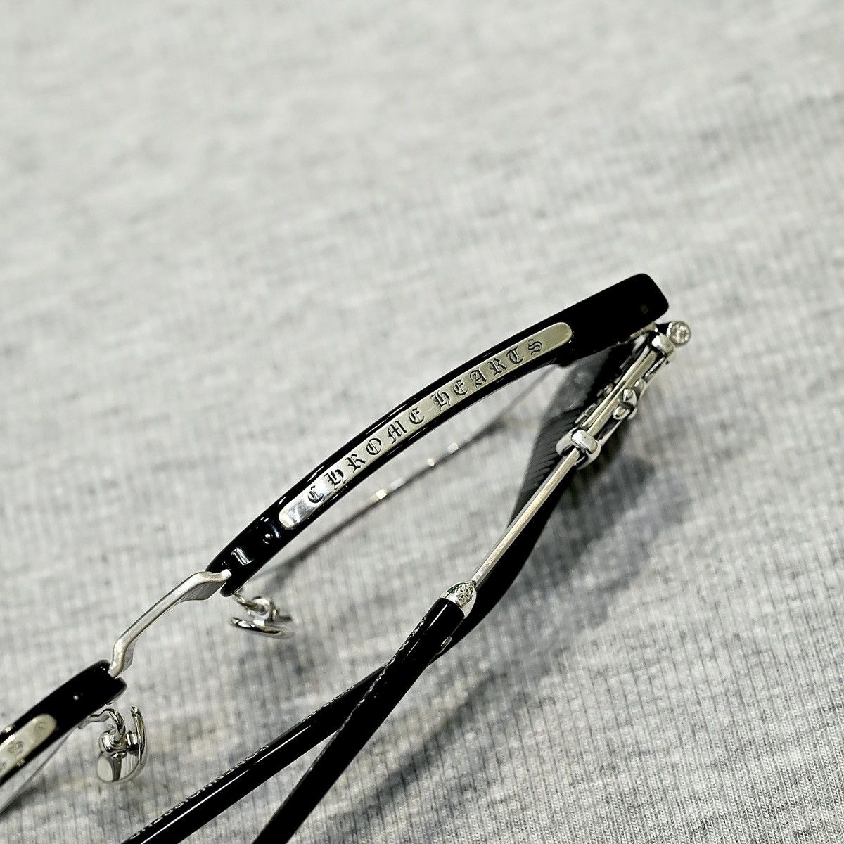Chrome Hearts CHROME HEARTS BONENNOISSEUR II BLACK/BRUSHED SILVER GLASSES Size ONE SIZE - 13 Thumbnail