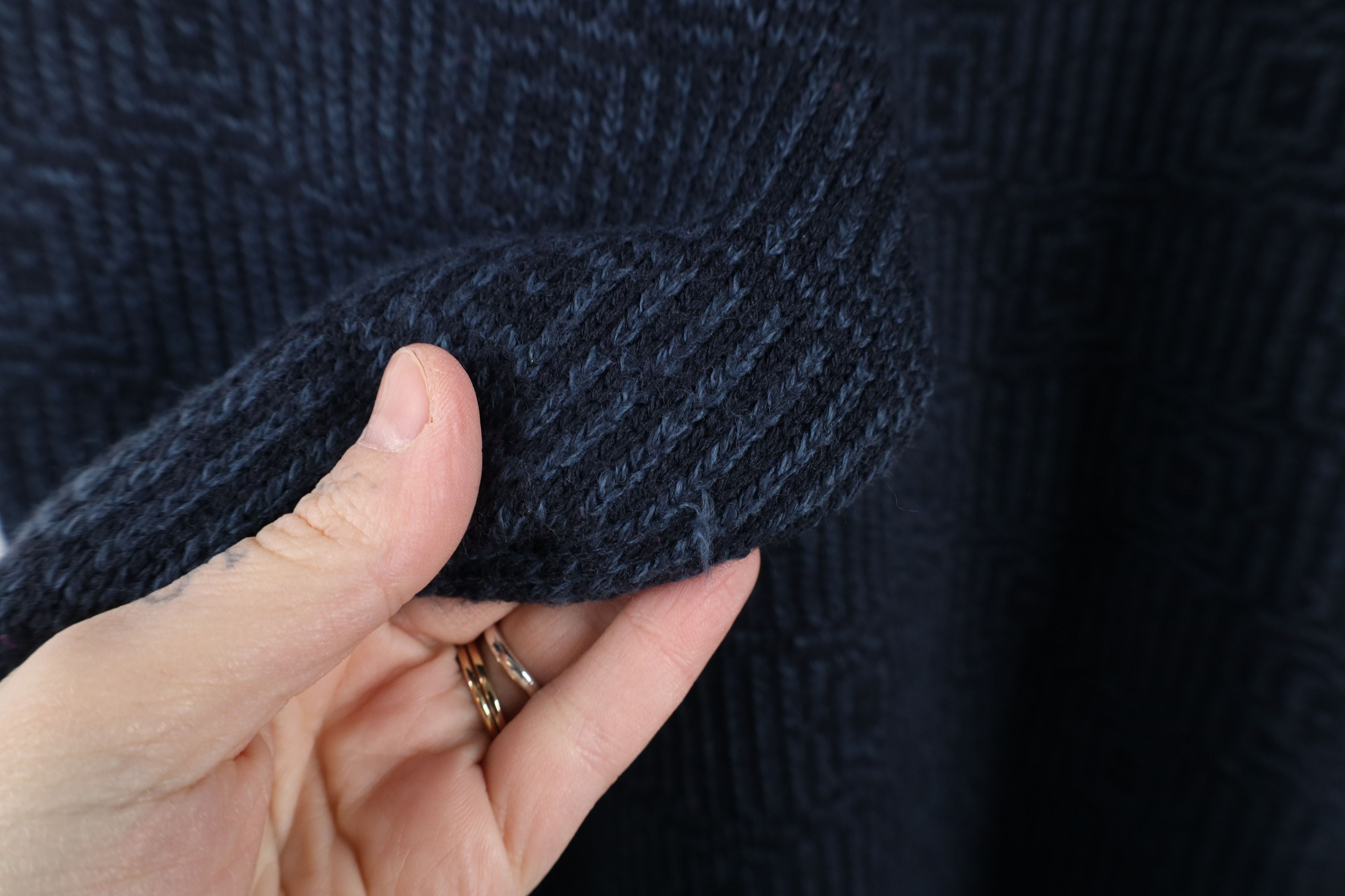 Vintage Vintage 90s Streetwear Trippy Knit Crewneck Sweater Blue Size US XL / EU 56 / 4 - 5 Thumbnail
