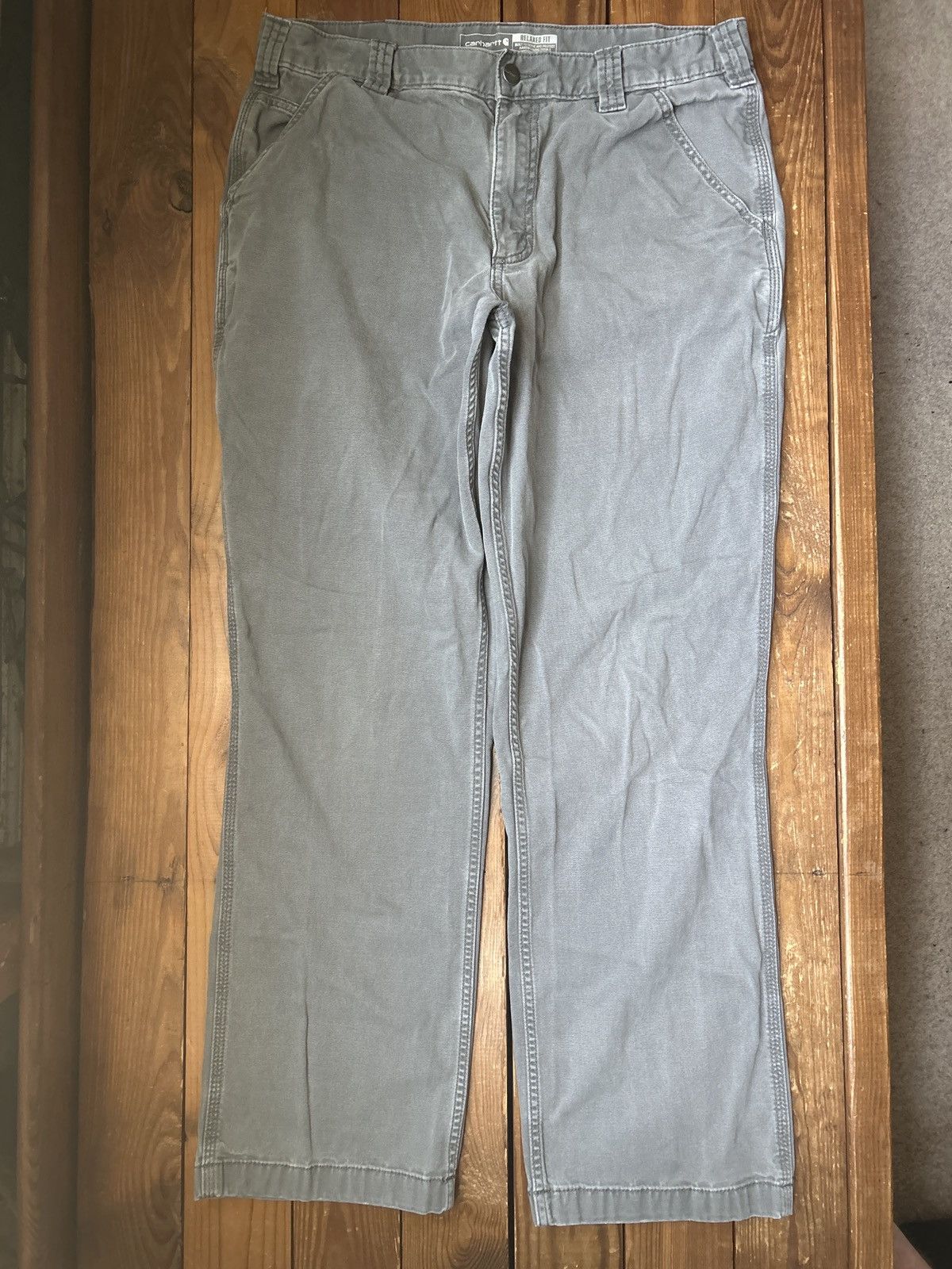 Carhartt × Vintage Vintage Carhartt Grey Carpenter Pants Size US 32 / EU 48 - 2 Thumbnail