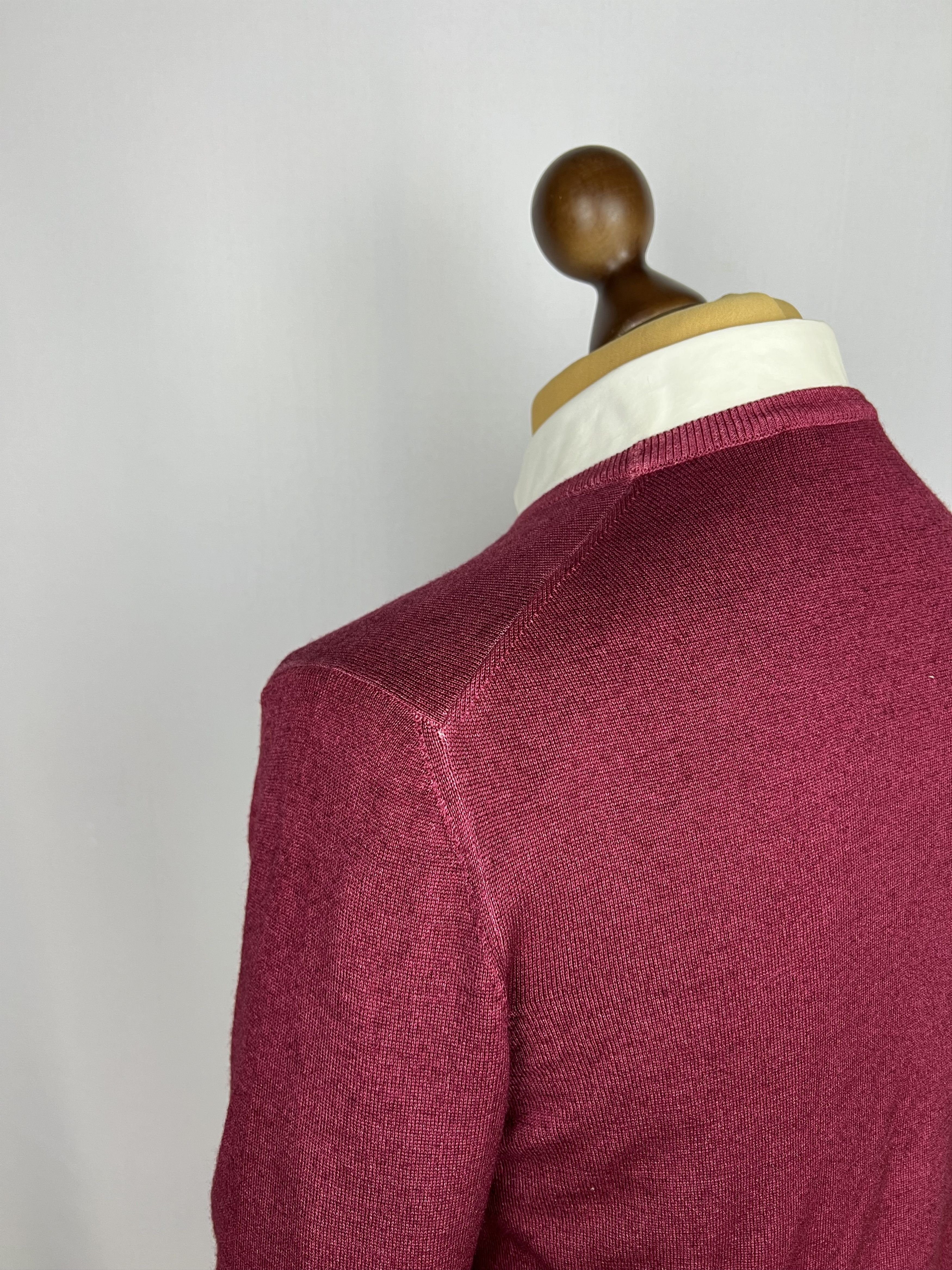 Gran Sasso Berry-Red Solid 100% Pure Wool Crew Neck Jumper Sweater Size US M / EU 48-50 / 2 - 6 Thumbnail