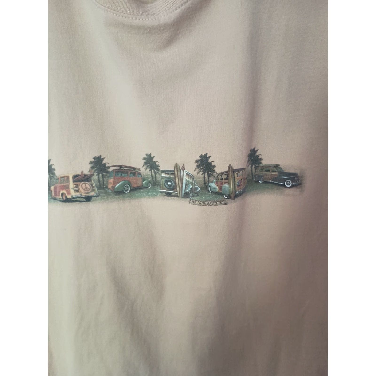 Vintage VINTAGE Newport Blue T-shirt XL Men Yellow All Wood Is Good Wood Panel American Cars Shirt Size US XL / EU 56 / 4 - 3 Thumbnail
