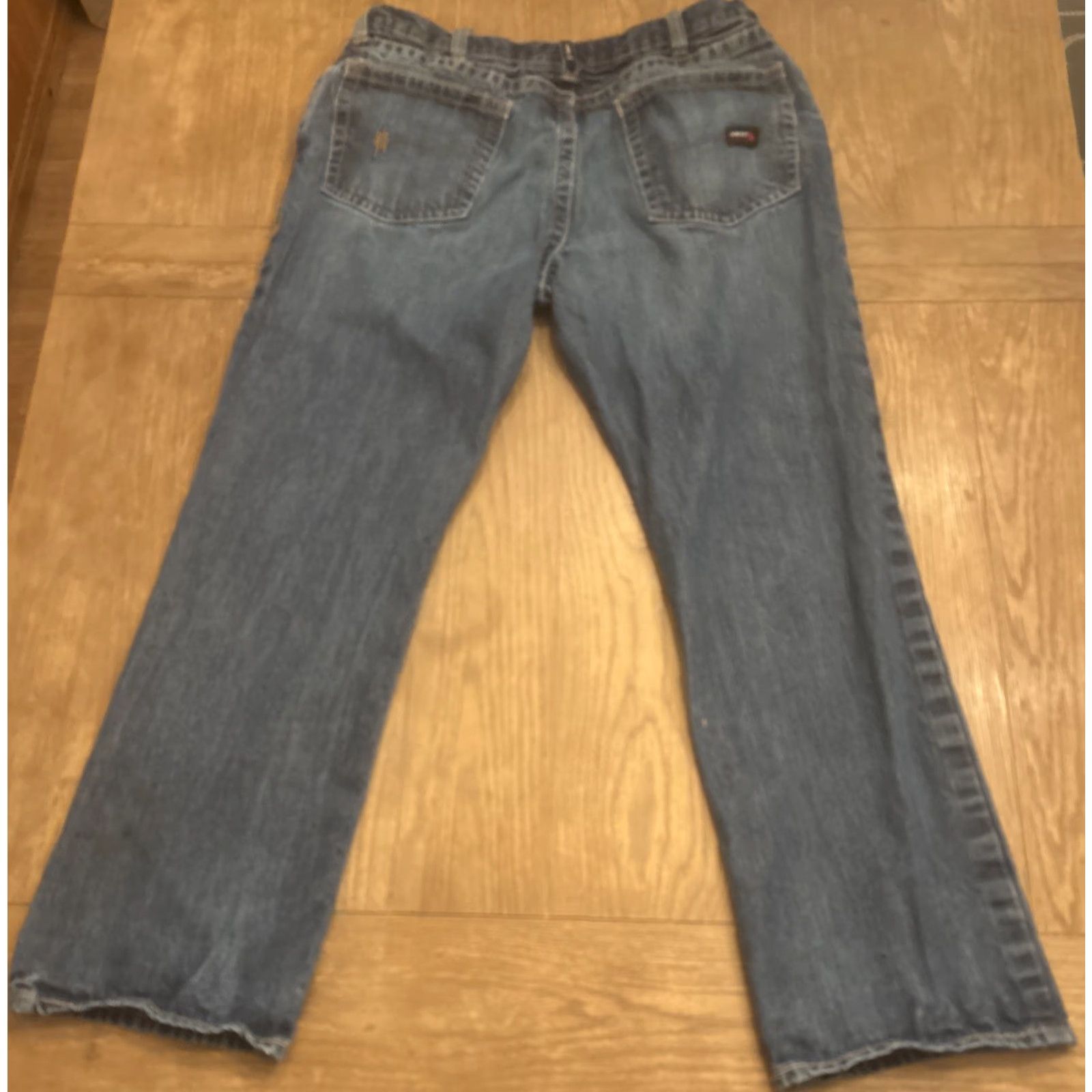 Ariat Ariat M4 FR Relaxed Boot Cut Jeans Size 38x34 Distressed Mens Jeans Blue Cowboy Workwear 90s Size US 38 / EU 54 - 6 Thumbnail