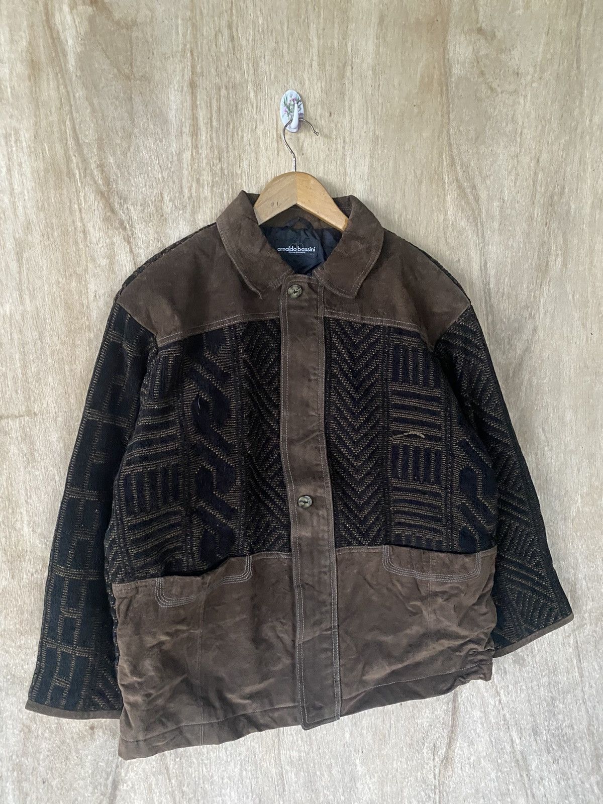 Vintage Vintage Arnaldo Bassini Wool and Leather Jacket Elegance Size US M / EU 48-50 / 2 - 5 Thumbnail