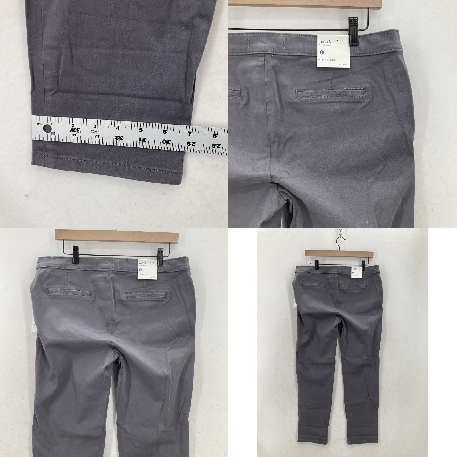 Vintage Lila Ryan Pants Womens 14 Grey Zuri Skinny Tapered Trouser Stretch Workwear Casual Size 36" / US 14 / IT 50 - 9 Thumbnail
