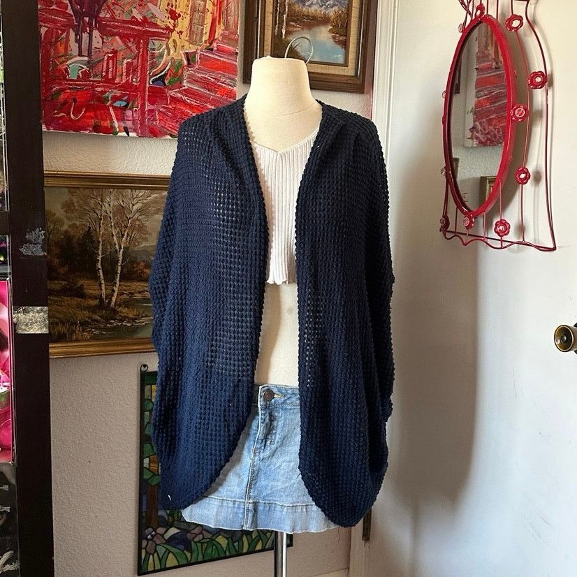 Other blushed dark blue knit cardigan jacket Size L / US 10 / IT 46 - 1 Thumbnail