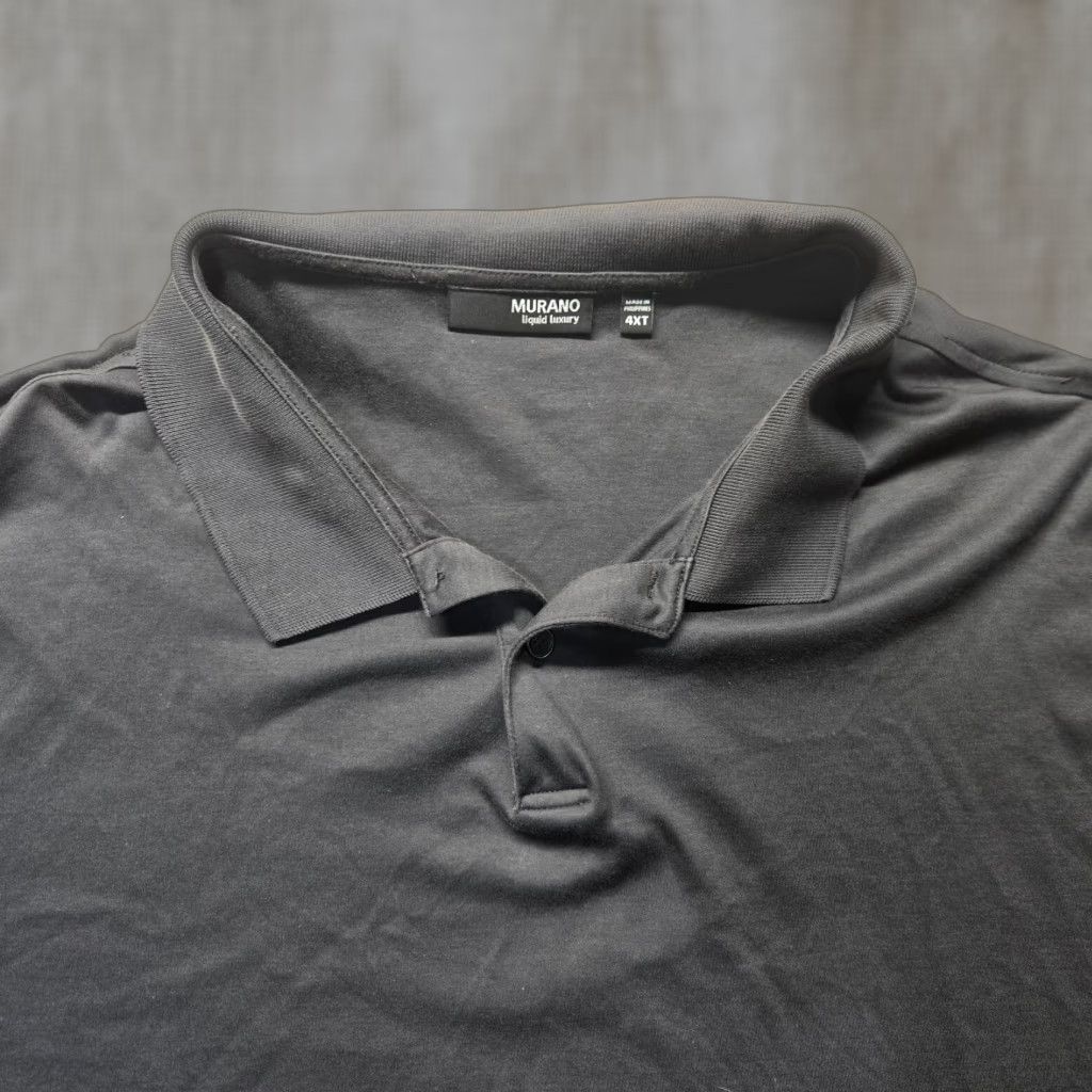 Murano Murano Polo Shirt Gray Cotton Self Soft Performance Golf Adult Men's 4XT Tall Shirt Polo Gray Cotton Murano Golf 4XT Mens Summer 90s? Size US XXL / EU 58 / 5 - 1 Thumbnail