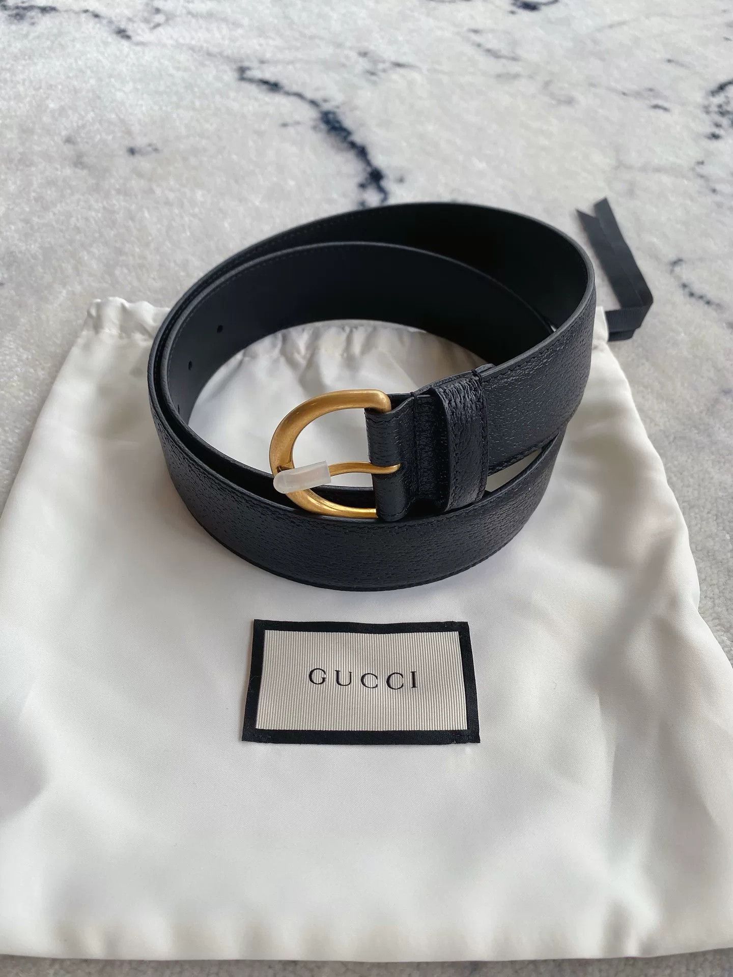 Gucci Gucci 4cm Simple Round Buckle Belt Size ONE SIZE - 1 Thumbnail