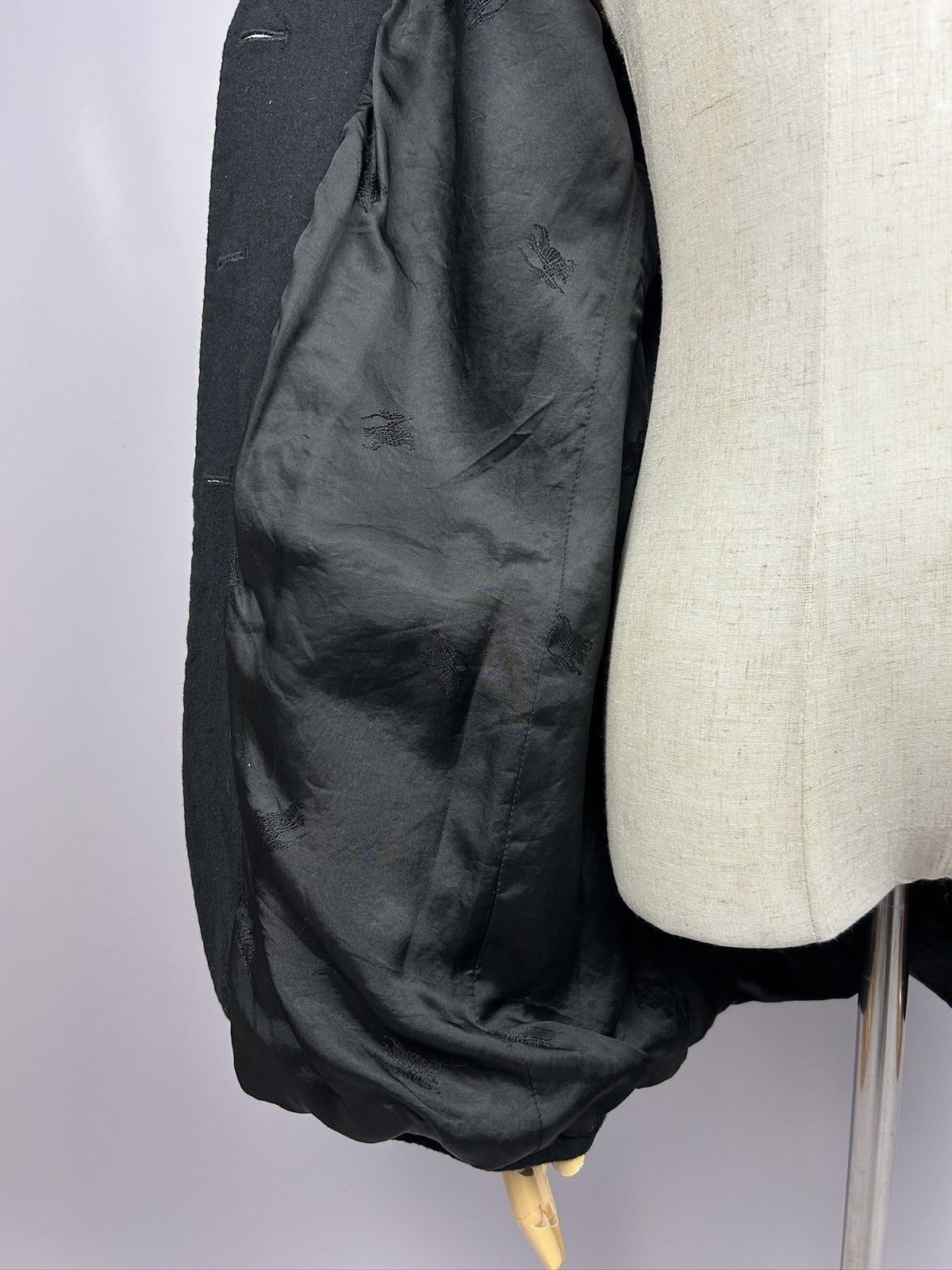 Burberry × Designer Vintage Burberrys Wool/Cashmere Black Knit Blazer Jacket Size L / US 10 / IT 46 - 12 Thumbnail