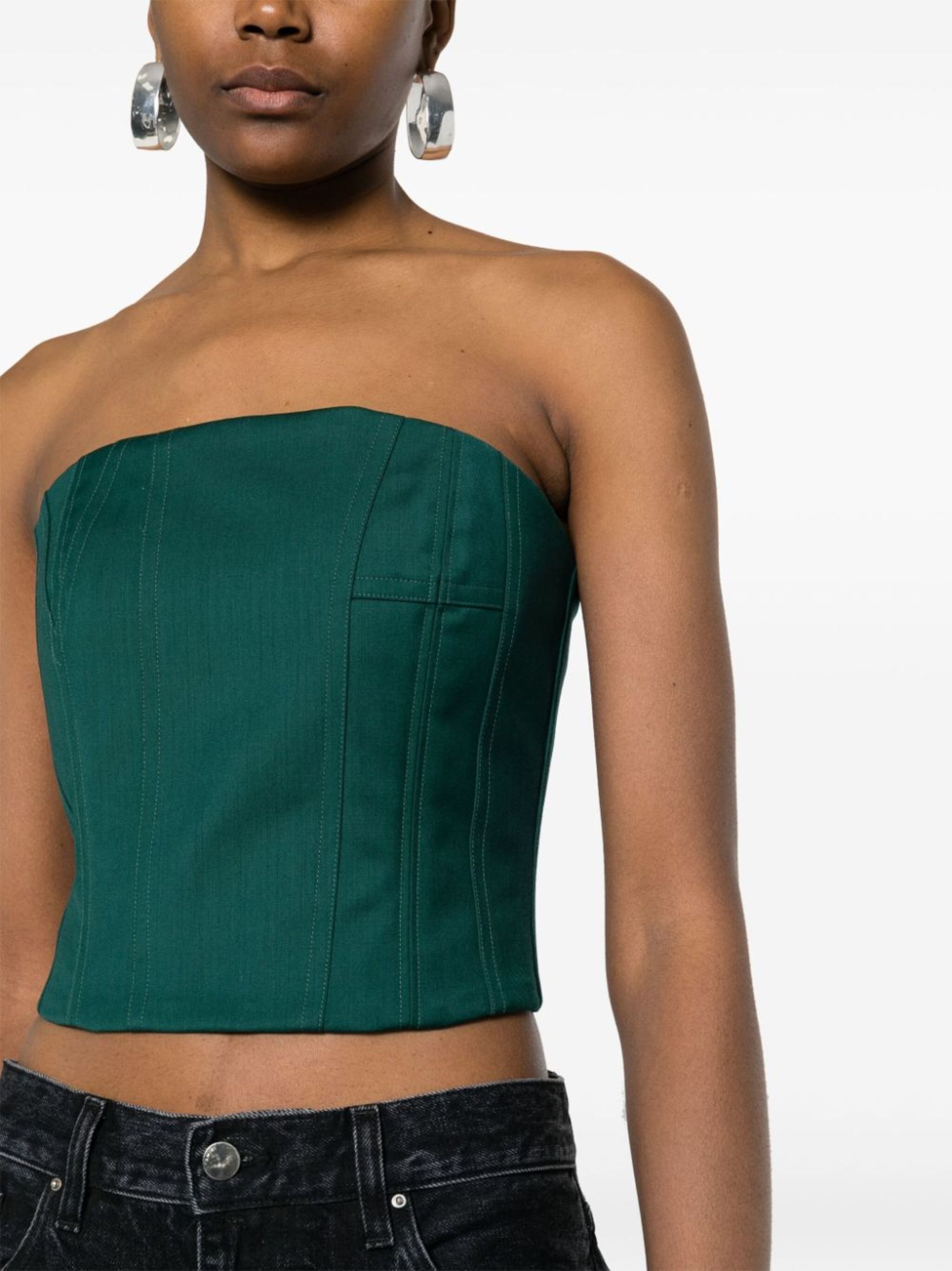 Amiri o1y0425 Crop Top in Green Size XS / US 0-2 / IT 36-38 - 5 Thumbnail