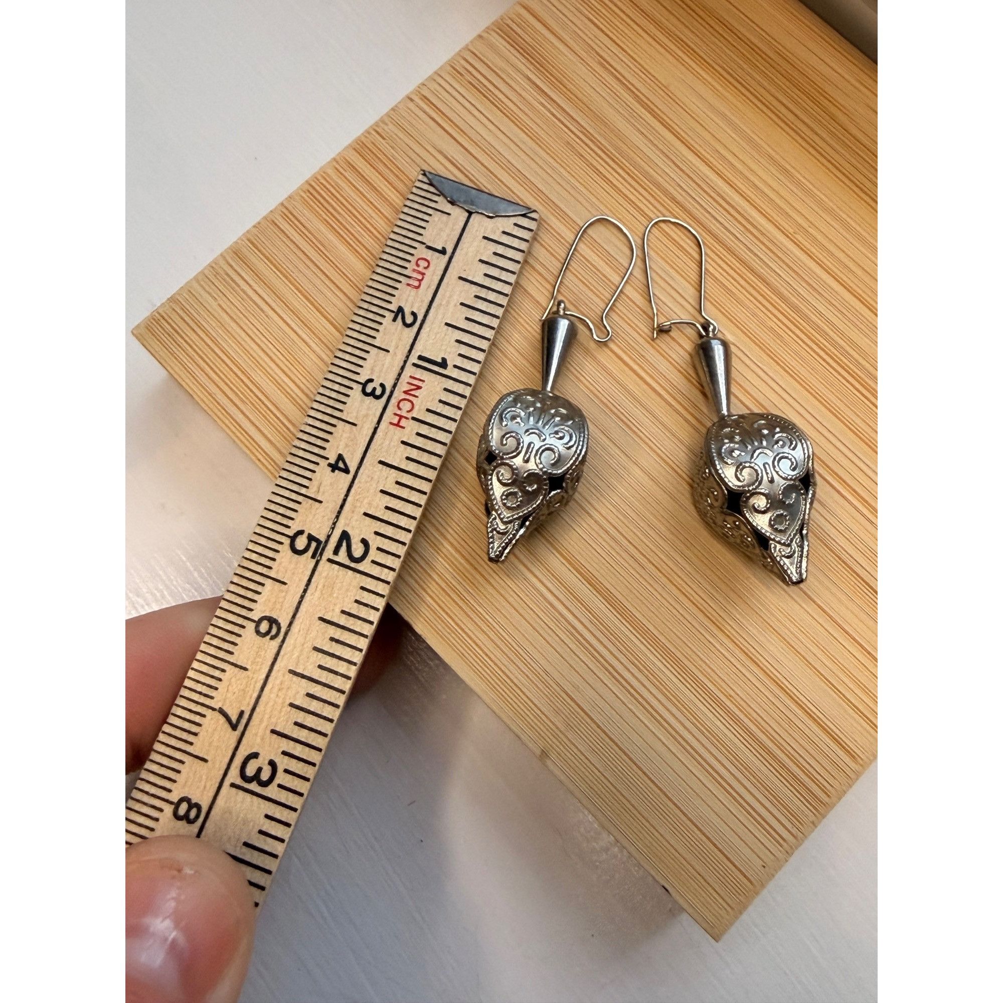 Other Silver ornate Filigree Teardrop Dangle Earrings Size ONE SIZE - 6 Thumbnail