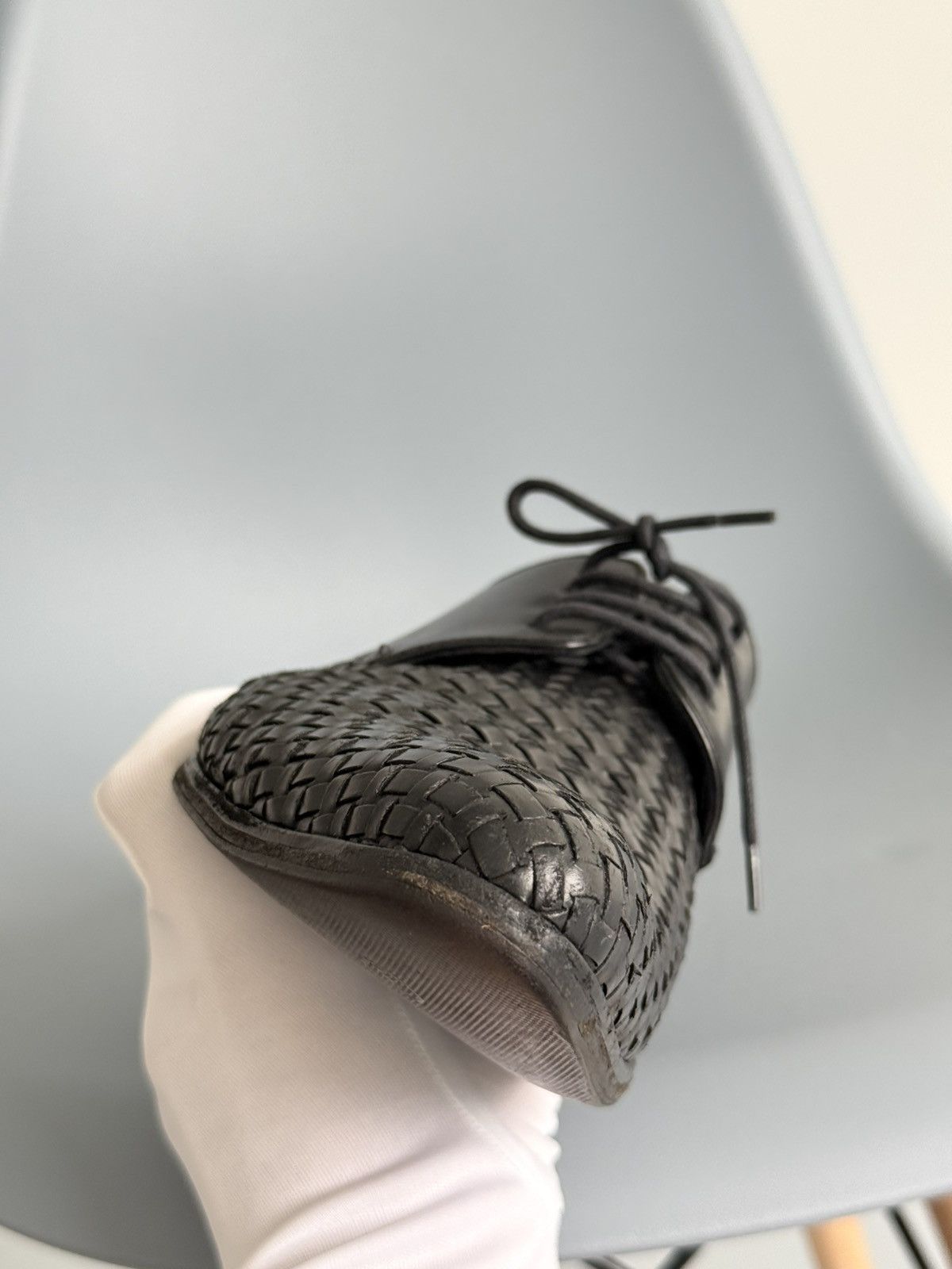Dolce & Gabbana Dolce & Gabbana Intrecciato Woven Leather Derby Shoes Black Size US 10 / EU 43 - 15 Thumbnail