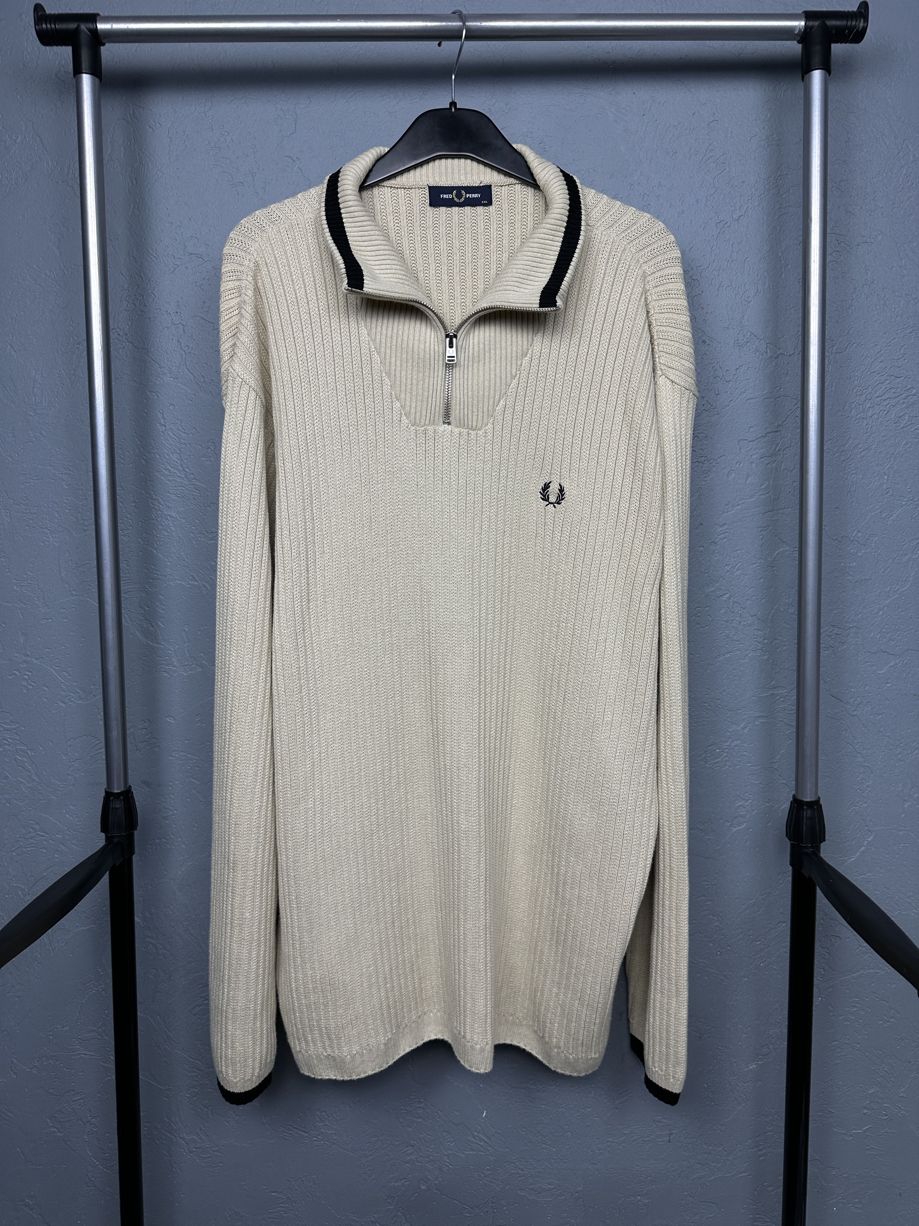 Fred Perry Fred Perry Vintage Mens Half Zip Knit Sweater Size US XXL / EU 58 / 5 - 1 Thumbnail