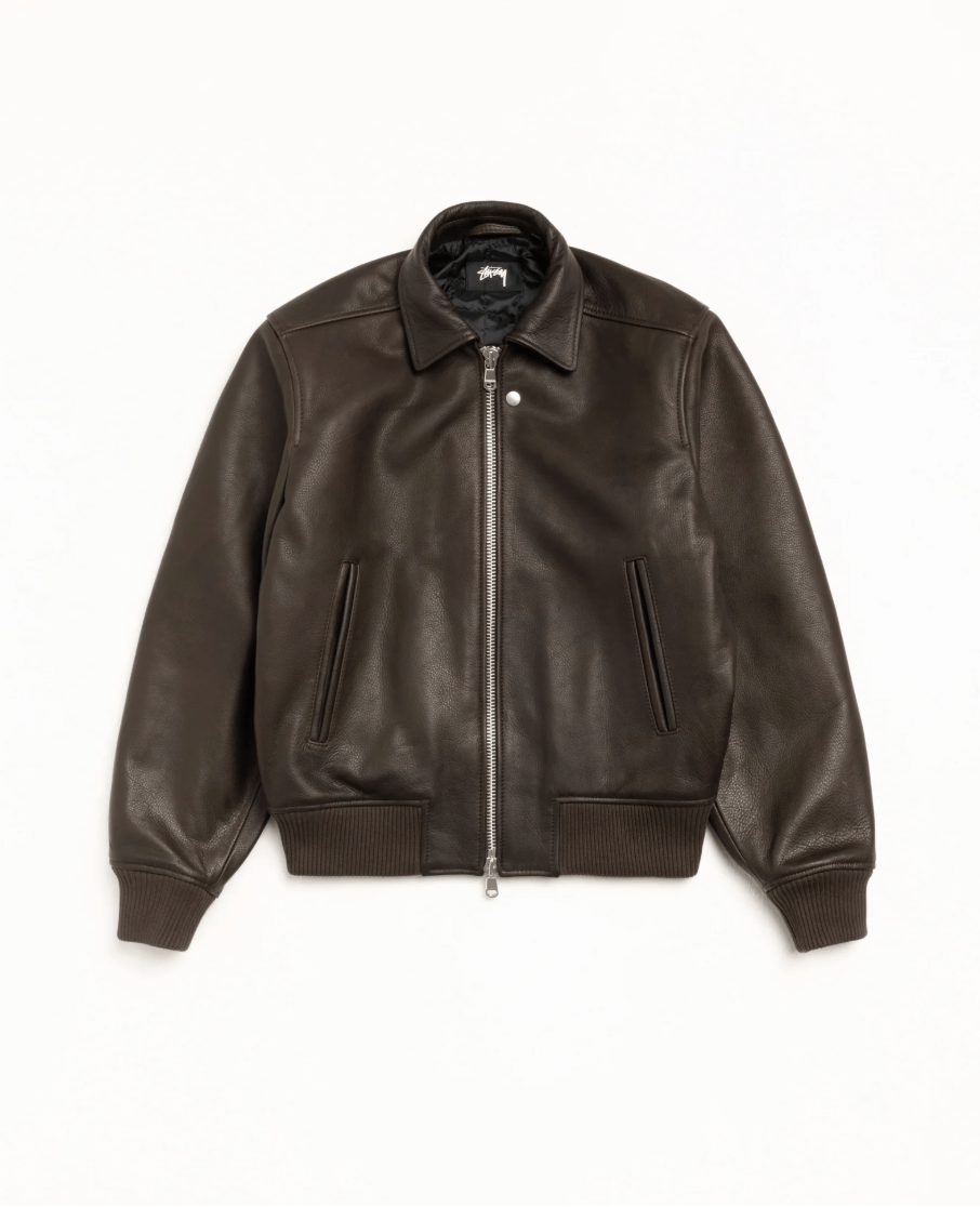Stussy Stussy Work Jacket Stonewash Leather | Grailed