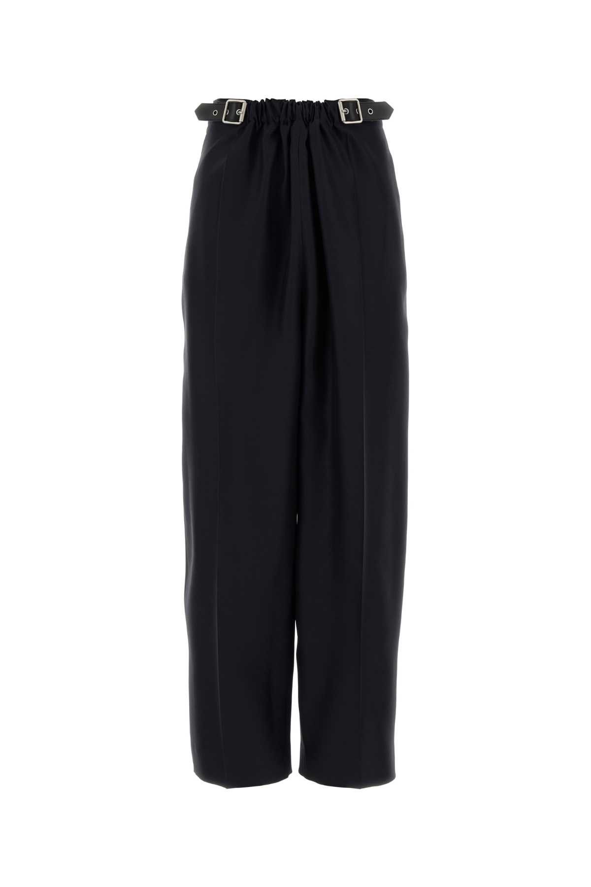 Loewe Navy Blue Wool Blend Wide-Leg Pant Size 27" / US 4 / IT 40 - 1 Thumbnail