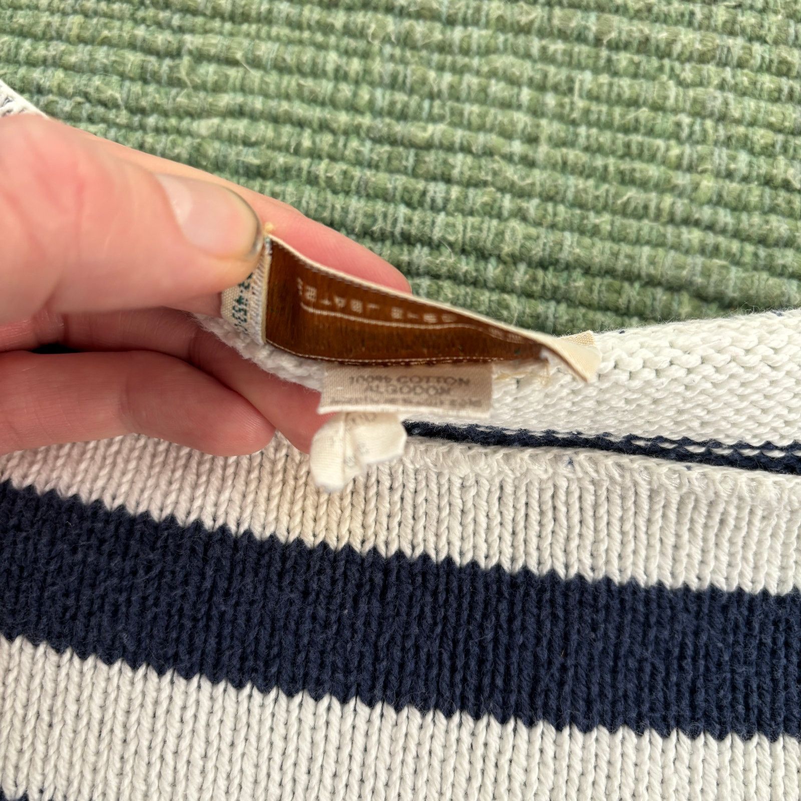 St. Johns Bay × Vintage Baggy boxy striped st johns bay vintage knit cotton sweater Size XL / US 12-14 / IT 48-50 - 7 Thumbnail