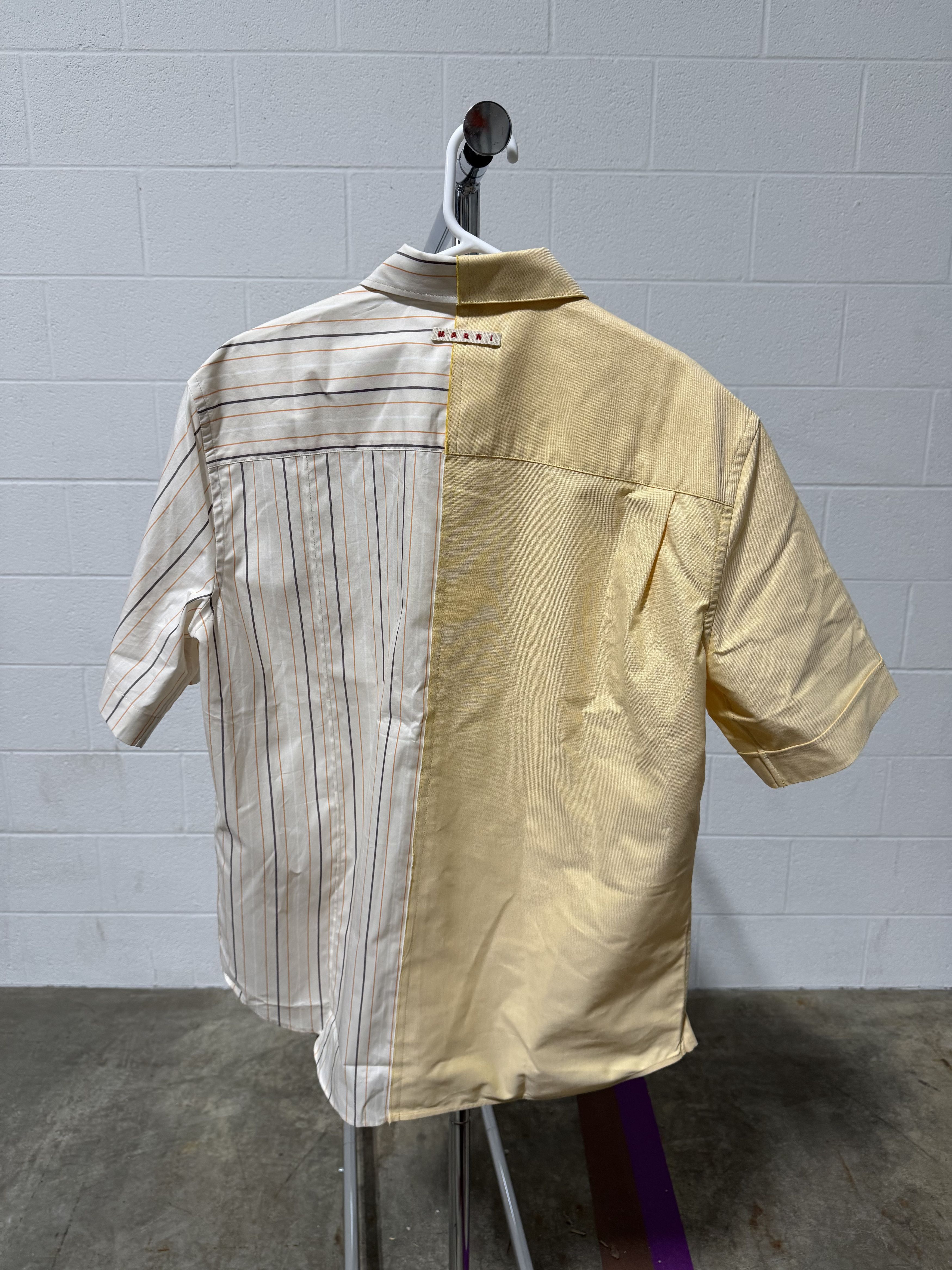 Marni Marni Half Poplin Striped Shirt 'Ivory' Size US L / EU 52-54 / 3 - 4 Thumbnail