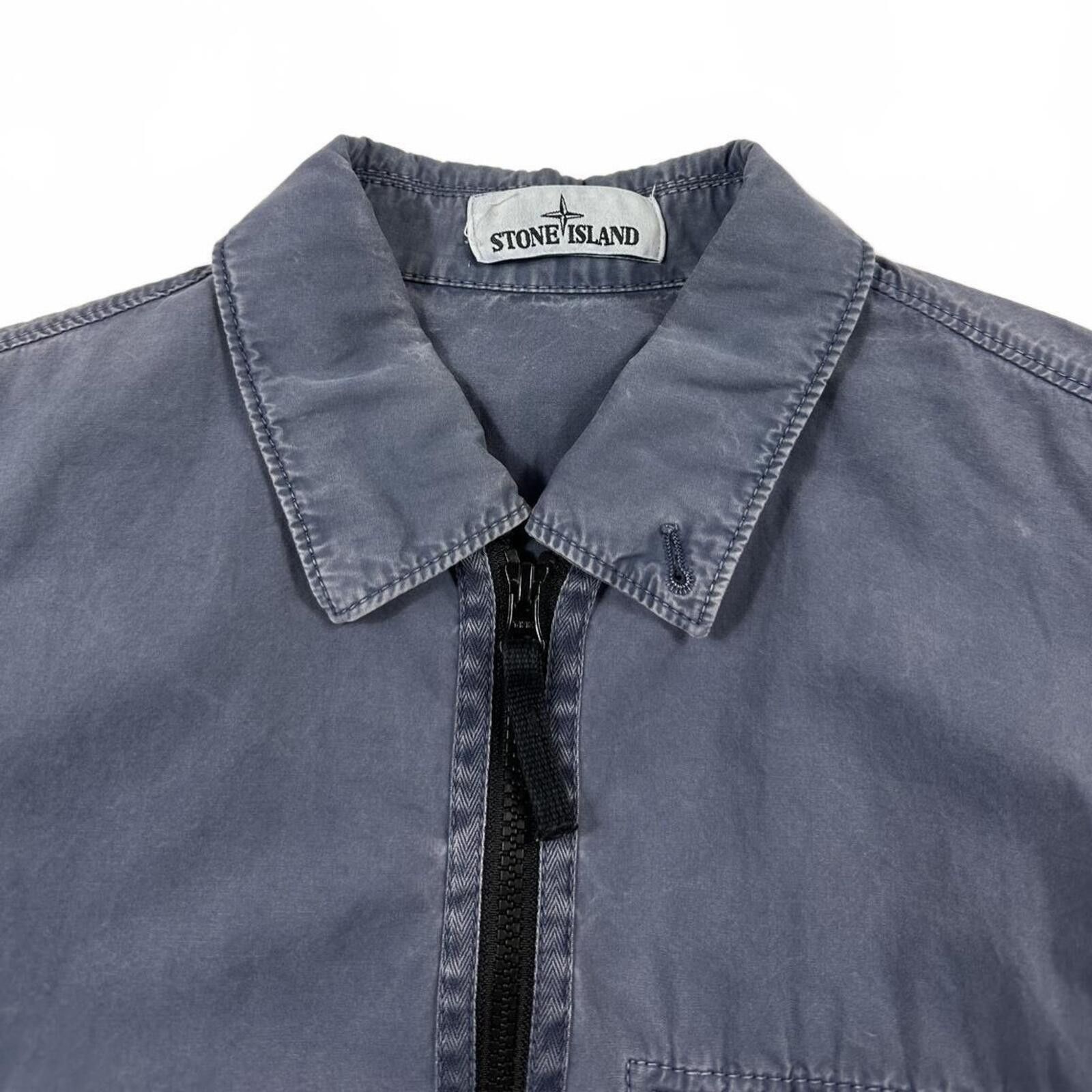 Stone Island Stone Island Zip Up Overshirt Washed Blue Medium Size US M / EU 48-50 / 2 - 3 Thumbnail