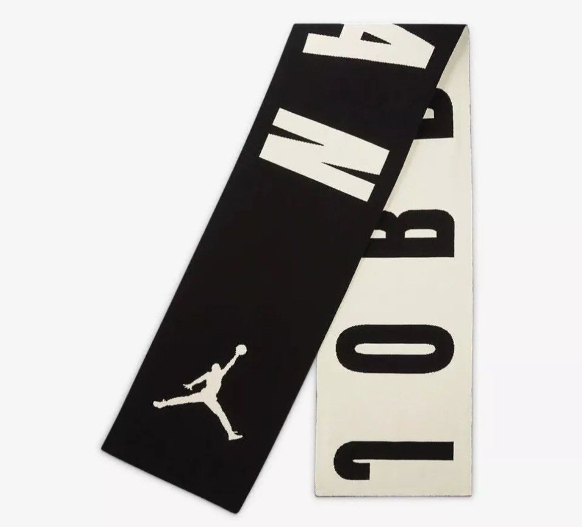 Jordan Brand Nike Air Jordan Oversized Scarf Black Double Layer Knit Size ONE SIZE - 1 Thumbnail