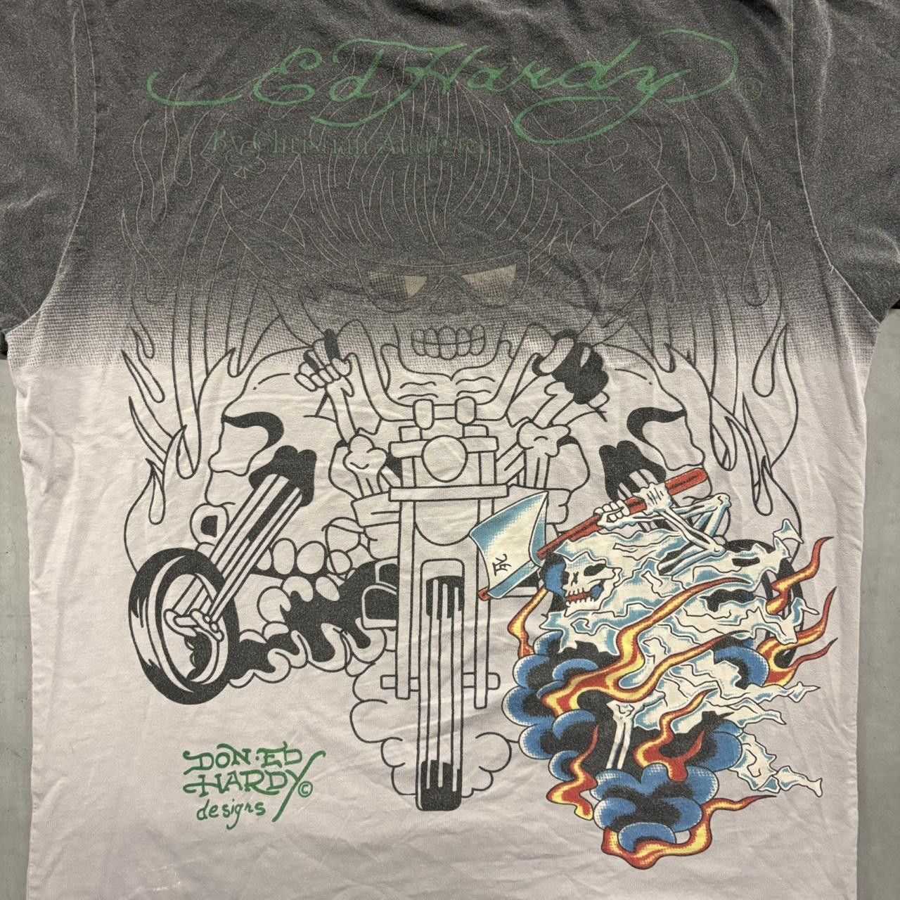 Ed Hardy × Vintage Crazy Vintage Y2K Ed Hardy Live to Ride Motorcycle Tee! Size US M / EU 48-50 / 2 - 4 Thumbnail