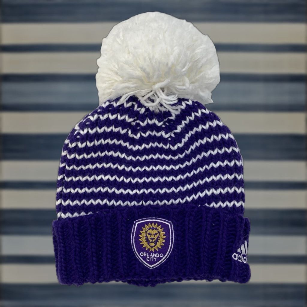 Adidas ADIDAS Orlando City SC MLS Soccer Beanie Winter Hat One Size White Mens Size ONE SIZE - 1 Thumbnail