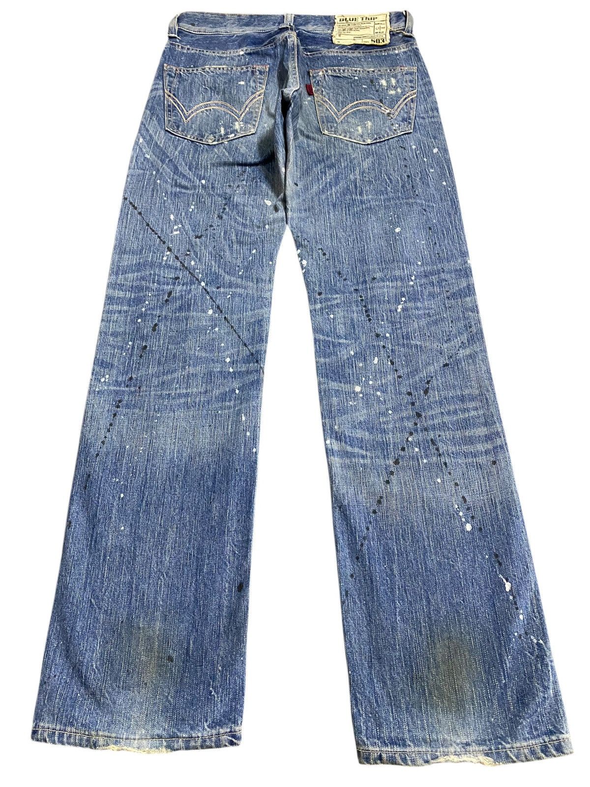 Japanese Brand Vintage Edwin 503 Faded Wash Paint Splatter Distressed Jeans Size US 31 - 2 Thumbnail