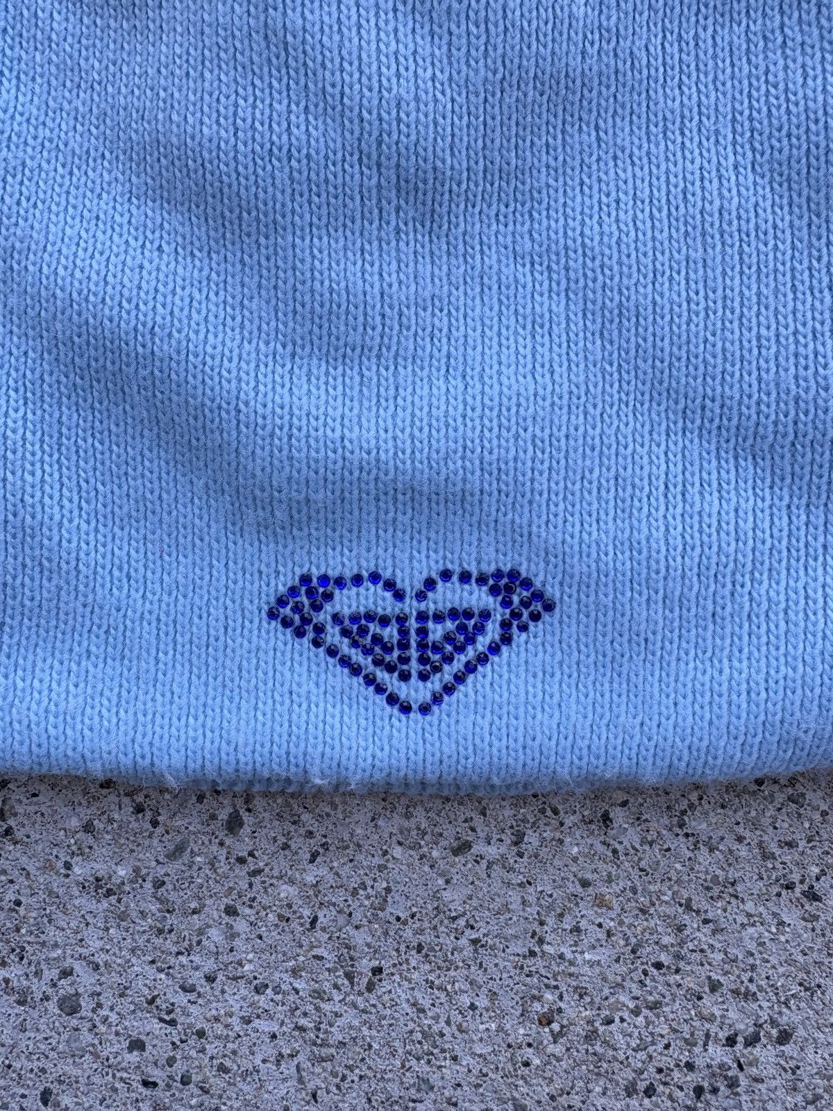 Quiksilver × Vintage Vintage 2000s Y2K Roxy Baby Blue Rhinestones Snow/Ski Beanie Size ONE SIZE - 3 Thumbnail