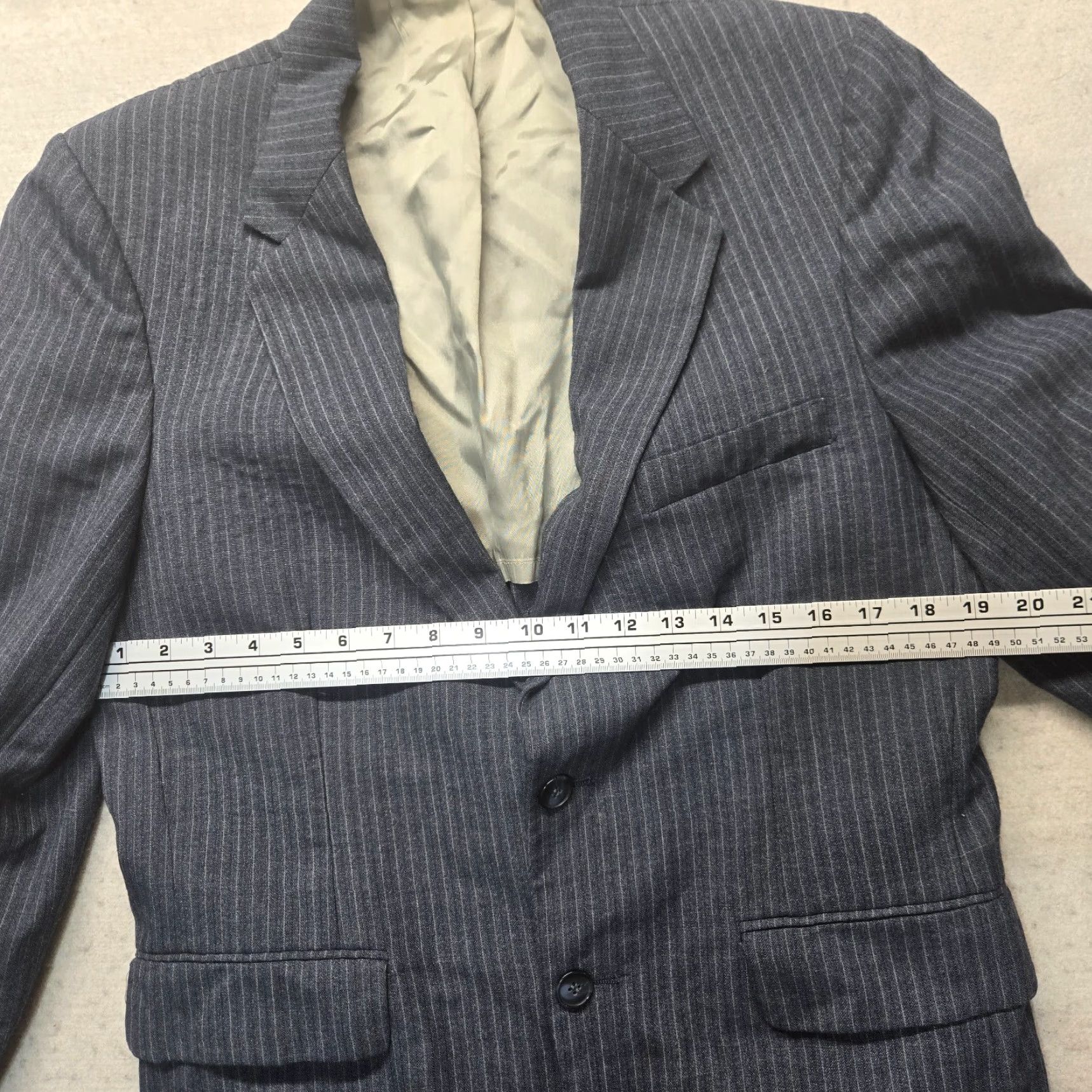 Vintage VINTAGE Johnny Carson Navy Blue Striped Jacket Sport Coat Regular Adult 42 Size US XS / EU 42 / 0 - 6 Thumbnail