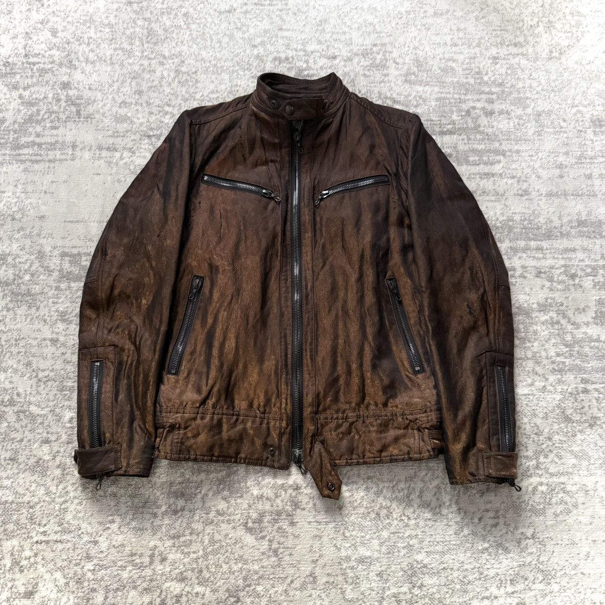 Shellac Shellac Metal Fabric Riri Zipper Distressed Riders Jacket Size US M / EU 48-50 / 2 - 1 Thumbnail