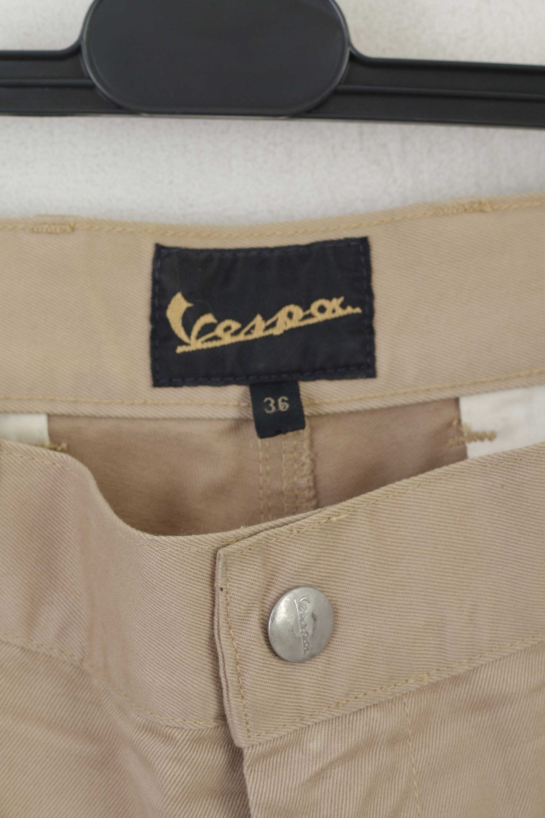 Vintage Vespa Men 36 52 Trousers Beige 100% Cotton Straight 6219 Size US 36 / EU 52 - 5 Thumbnail