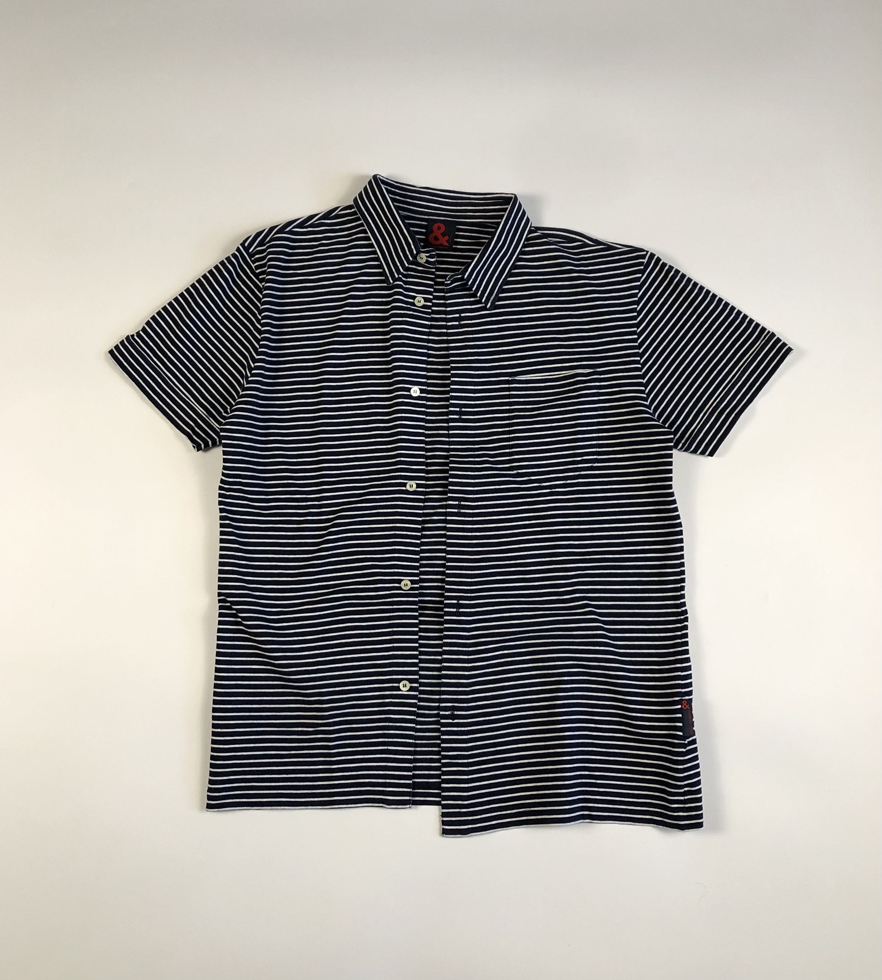 Dolce & Gabbana Dolce & Gabbana Striped Cotton Blend Short Sleeve Shirt Size US M / EU 48-50 / 2 - 1 Thumbnail