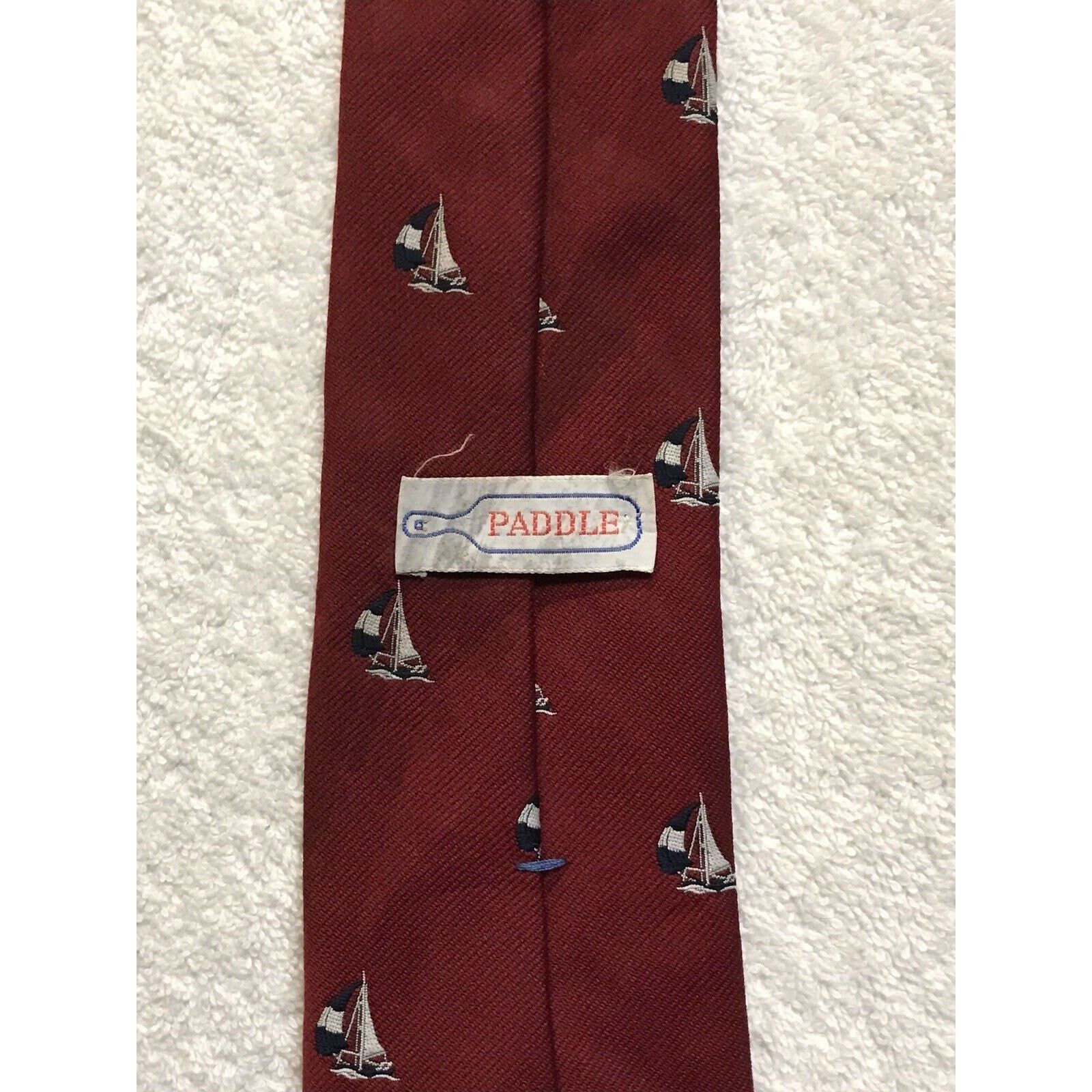 Other Paddle Sailboats Red Mens Vintage Novelty Tie Necktie Size ONE SIZE - 4 Thumbnail