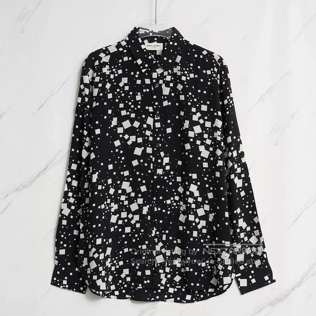 Saint Laurent Paris Saint Laurent Men's Square-Patterned Shirt. Size US XS / EU 42 / 0 - 1 Thumbnail