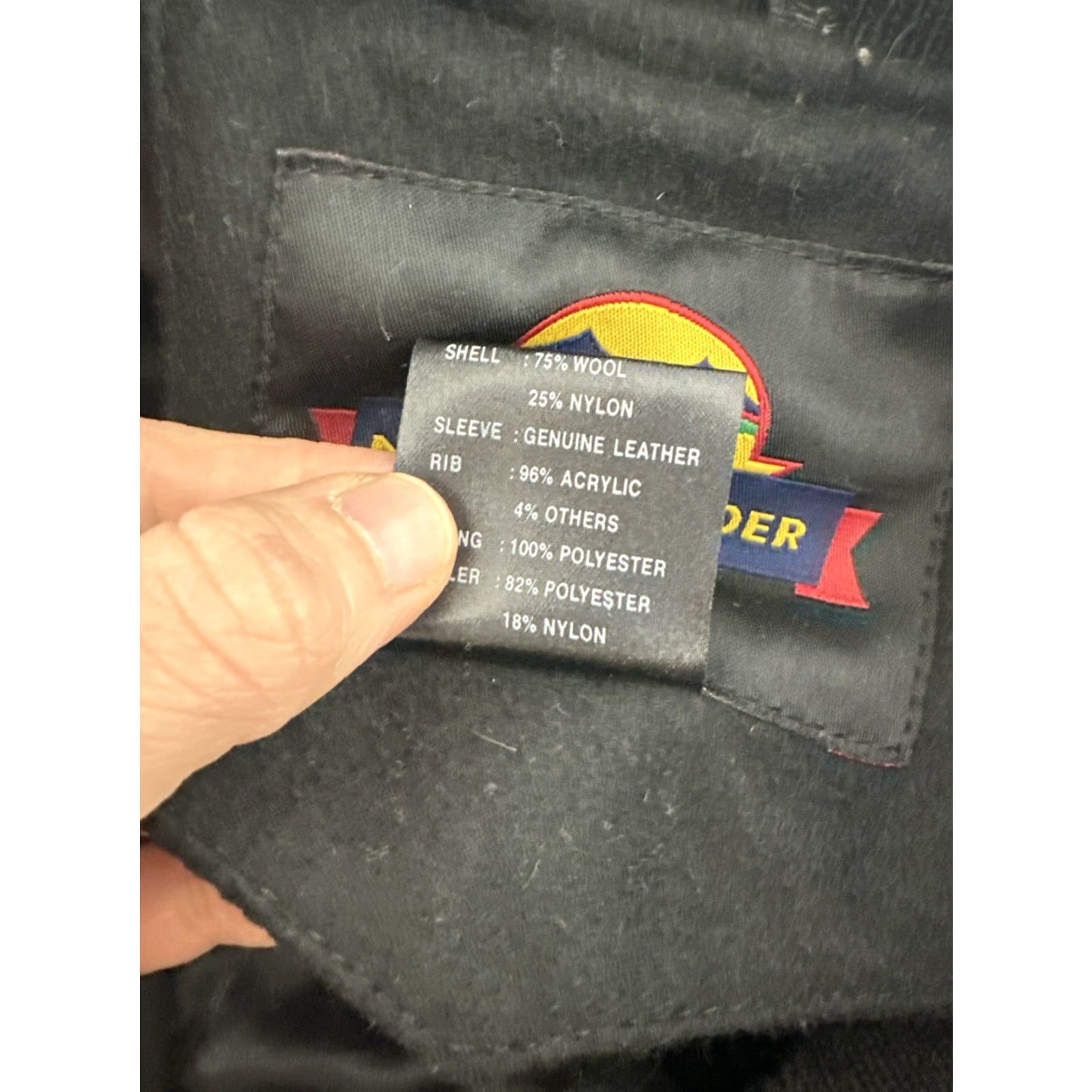 Vintage VINTAGE Black Wool Leather Varsity Jacket Werner Electric Advertising Coat XL Men Coat Black Varsity Jacket 90s Size US XL / EU 56 / 4 - 4 Thumbnail