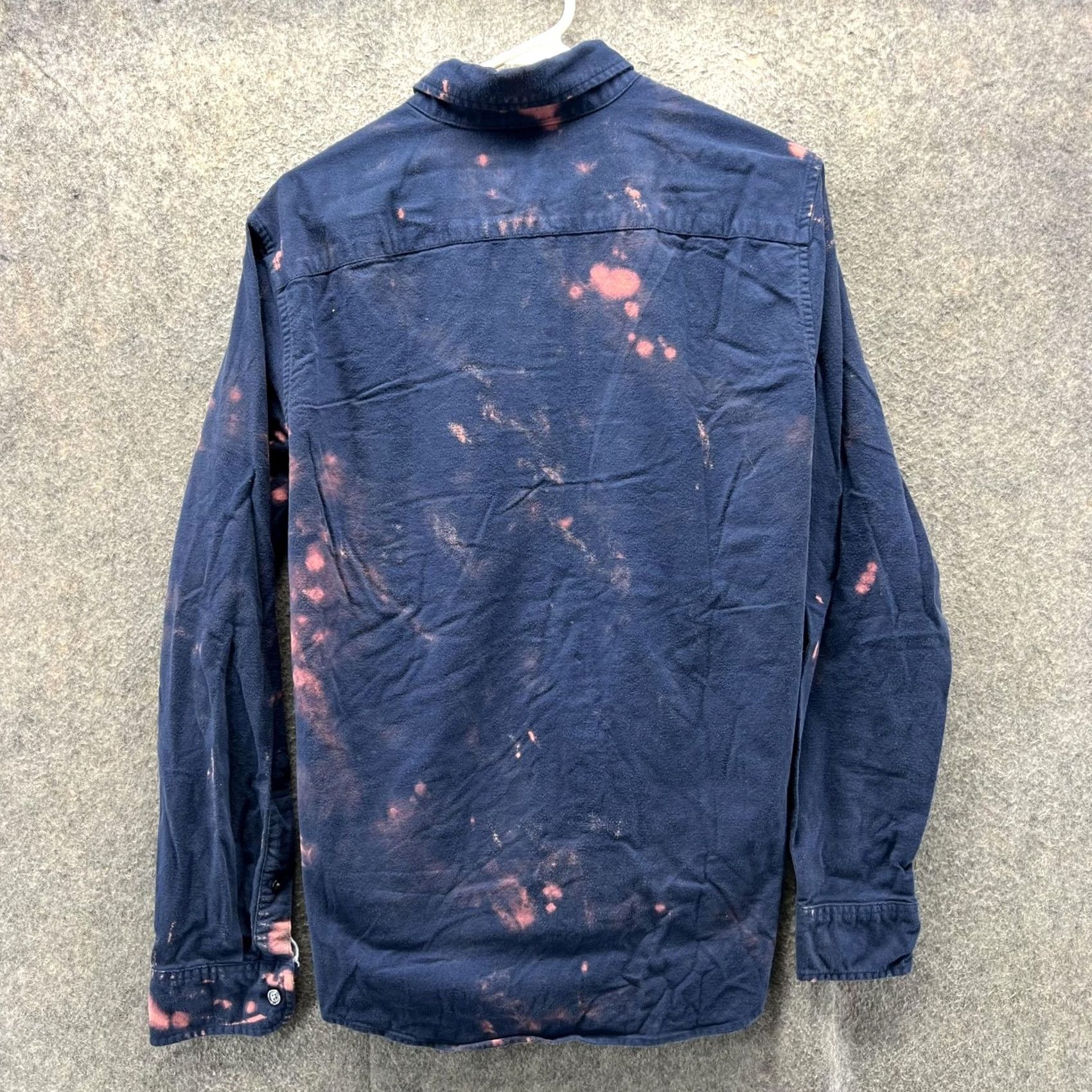 Abercrombie & Fitch Abercrombie & Fitch Shirt Mens M Bleach Dye Flannel Grunge Retro Hippie Navy Blue Size US M / EU 48-50 / 2 - 2 Thumbnail