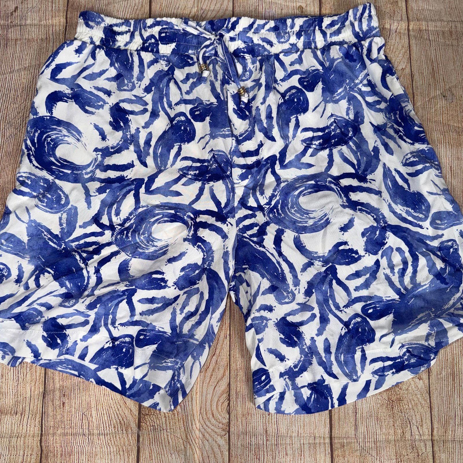 Other Caribbean Joe Women's Medium Blue and White Shorts NWT Size ONE SIZE - 1 Thumbnail