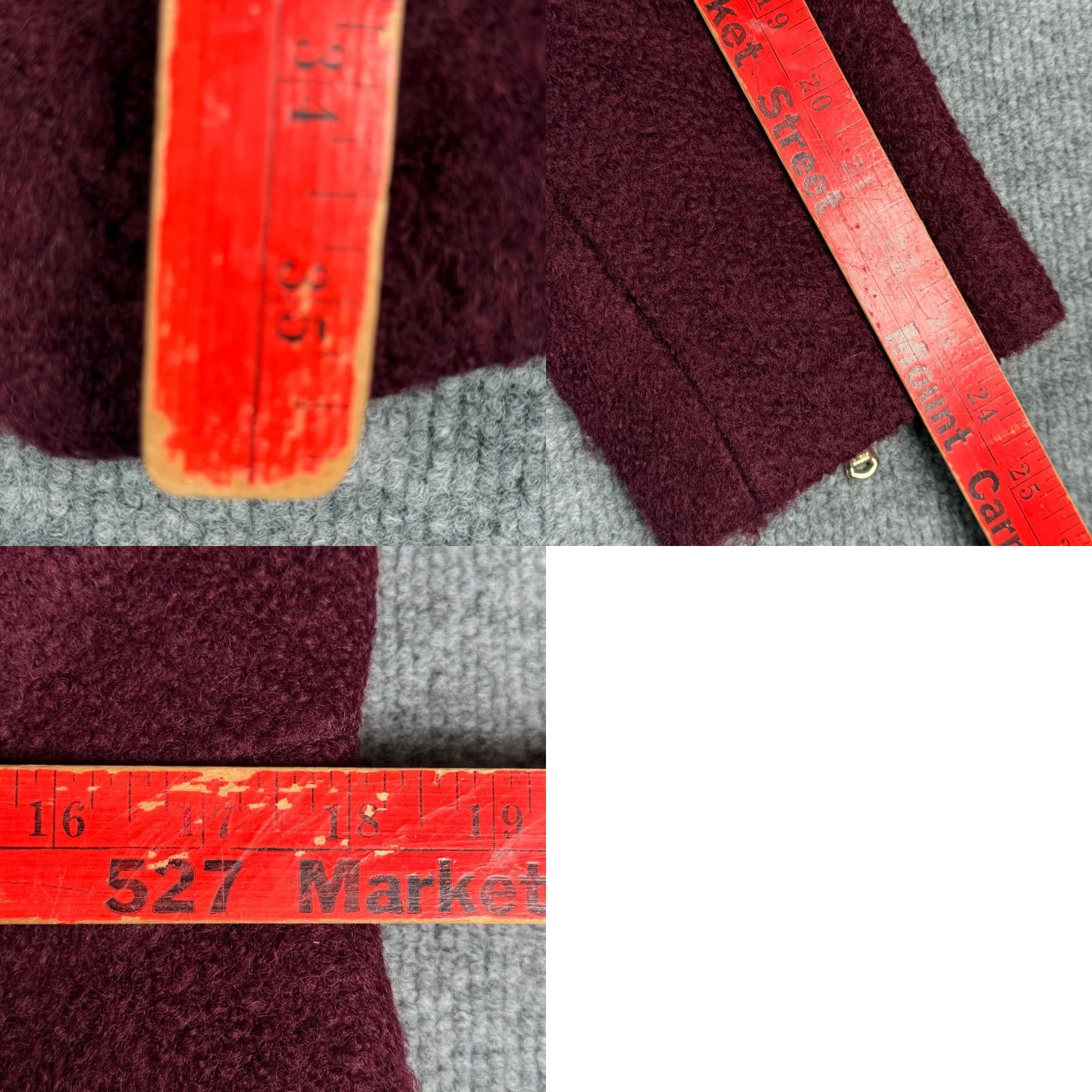 Guess VINTAGE? No — Guess Wool Blend Pea Coat L Womens Burgundy Floral Lining Button Closure Zippered Sleeves Mid-Length Winter Outerwear Coat Size L / US 10 / IT 46 - 9 Thumbnail