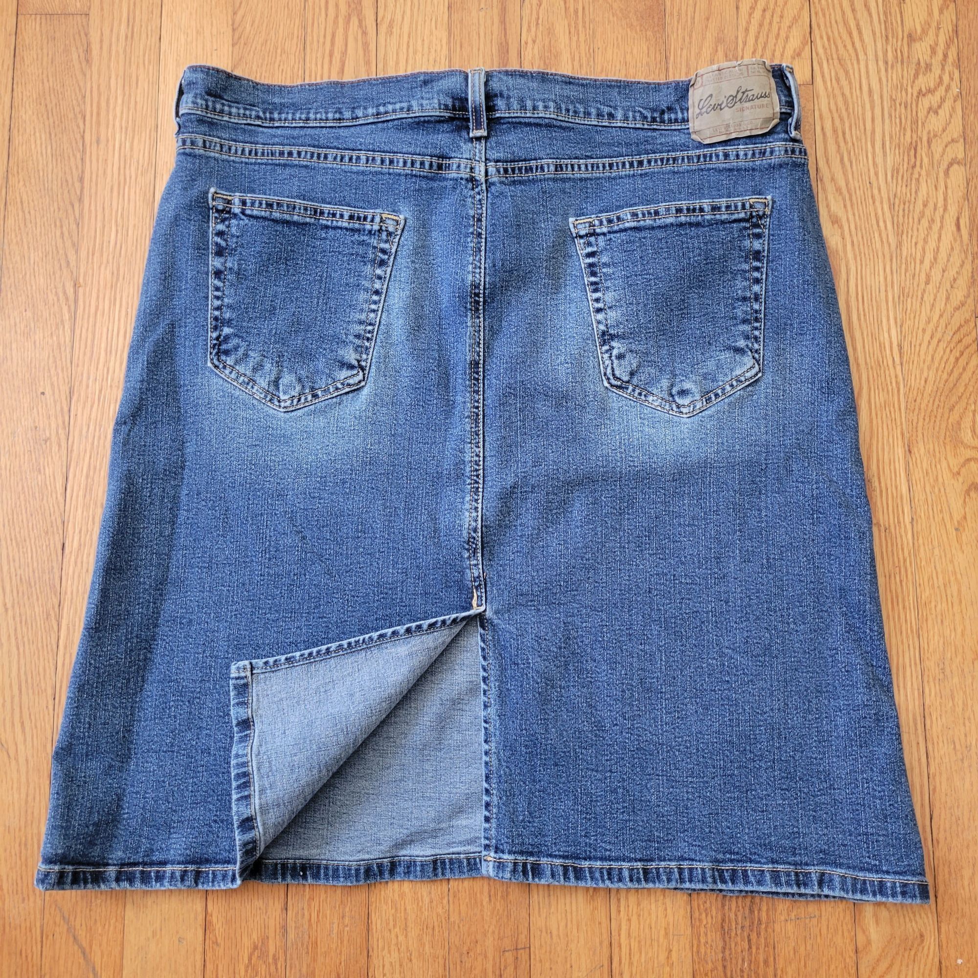 Levi's Levis Denim Skirt Blue Jean Cotton 18 Modest Church Gr Size 40" / US 18 - 3 Thumbnail