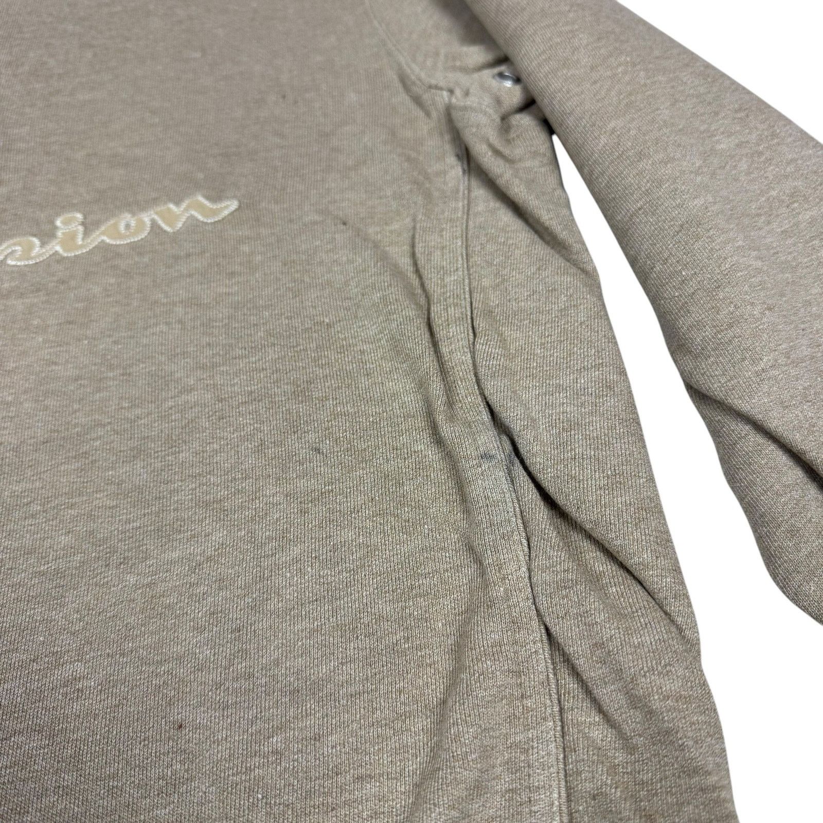Champion Champion Women Beige Spell Out Quarter Zip Sweatshirt Medium Size M / US 6-8 / IT 42-44 - 3 Thumbnail