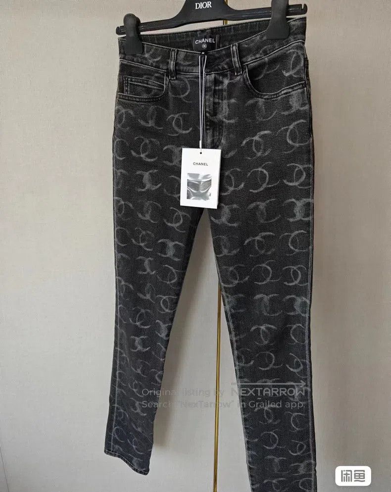Chanel Chanel Black full print jeans Size 24" / US 00 / IT 34 - 1 Thumbnail