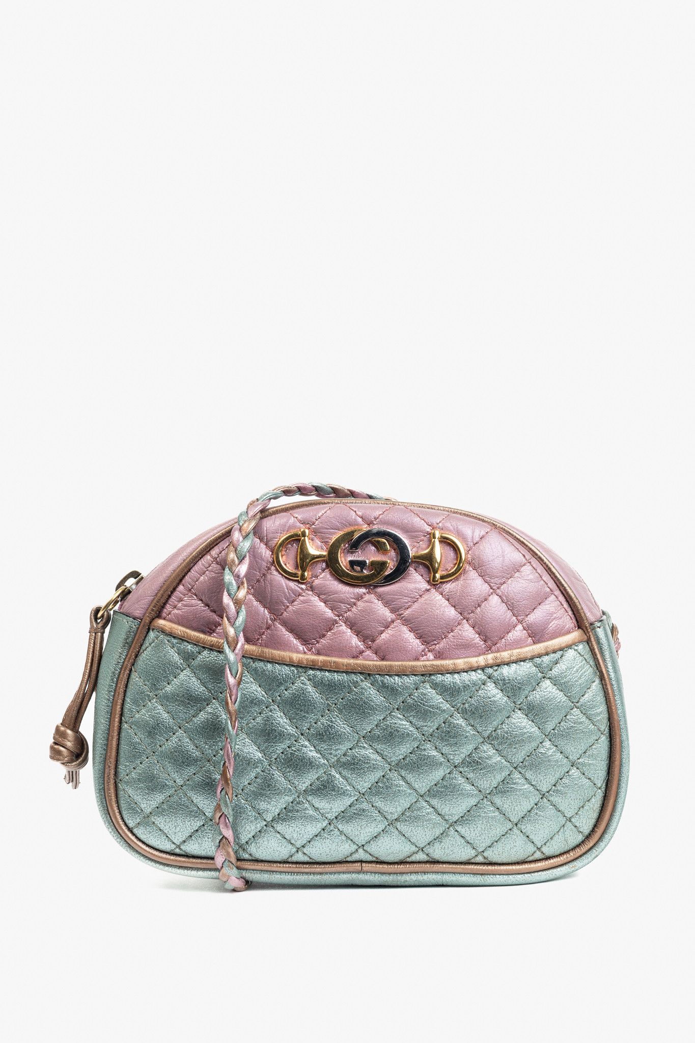 Gucci Gucci Zumi Pink & Blue Laminated Leather Quilted Mini Bag Size ONE SIZE - 1 Thumbnail