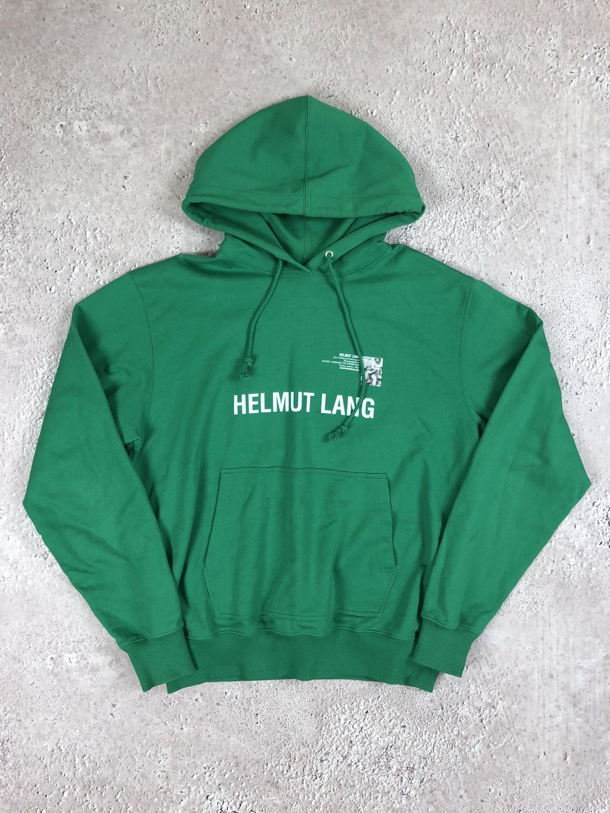 image of Helmut Lang Hoodie Big Logo in Green, Men's (Size Large)