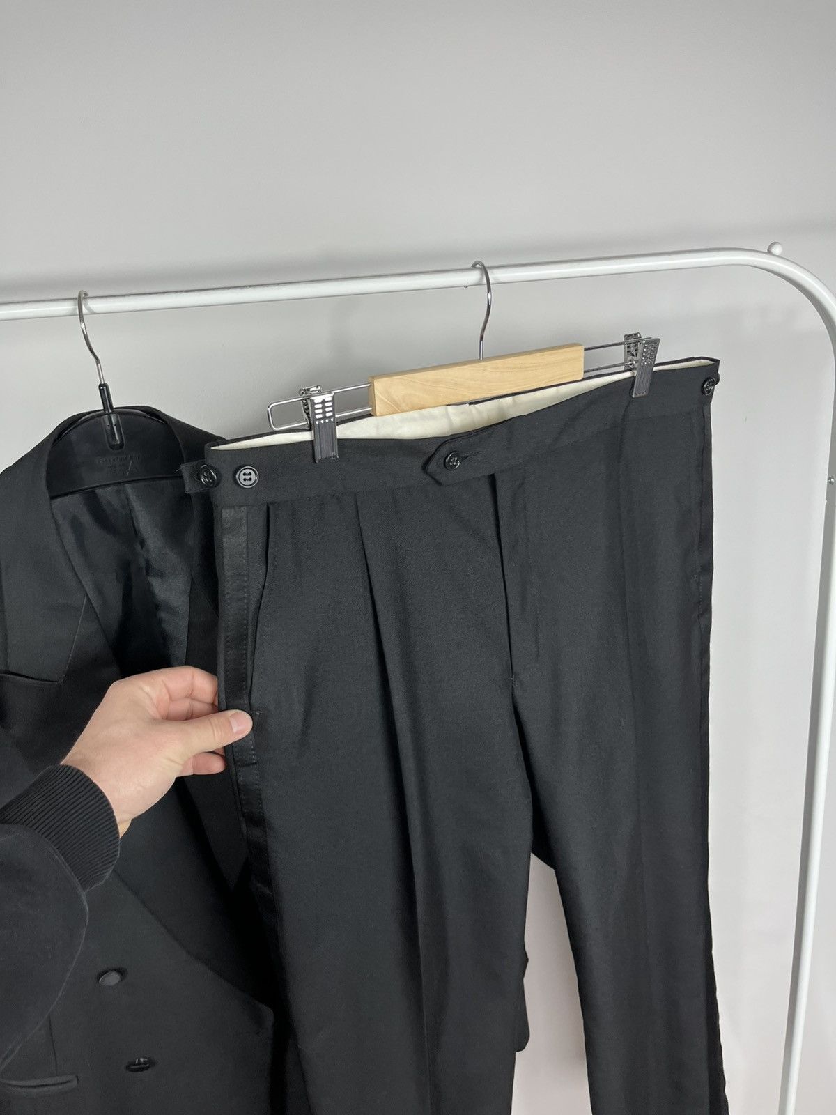 Other Black Tuxedo Suit Double Breasted Blazer Pants England 40R Size 40R - 10 Thumbnail