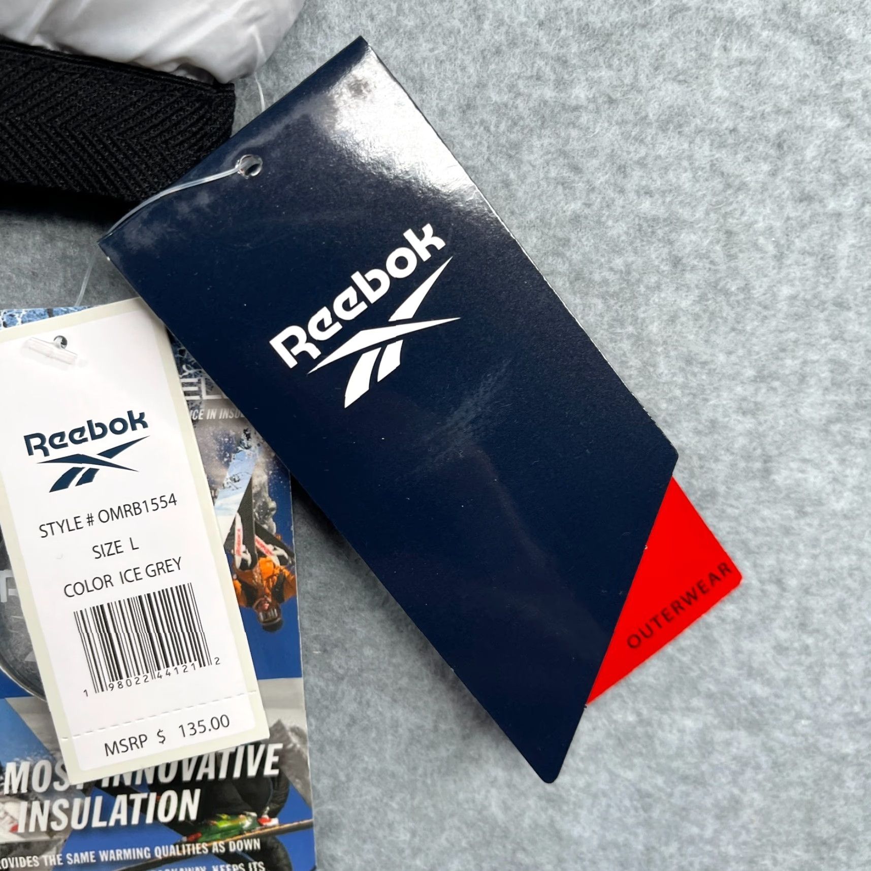 Reebok Reebok Hooded Puffer Jacket Full Zip Large Gray Pockets Mens New NWT Size US L / EU 52-54 / 3 - 3 Thumbnail