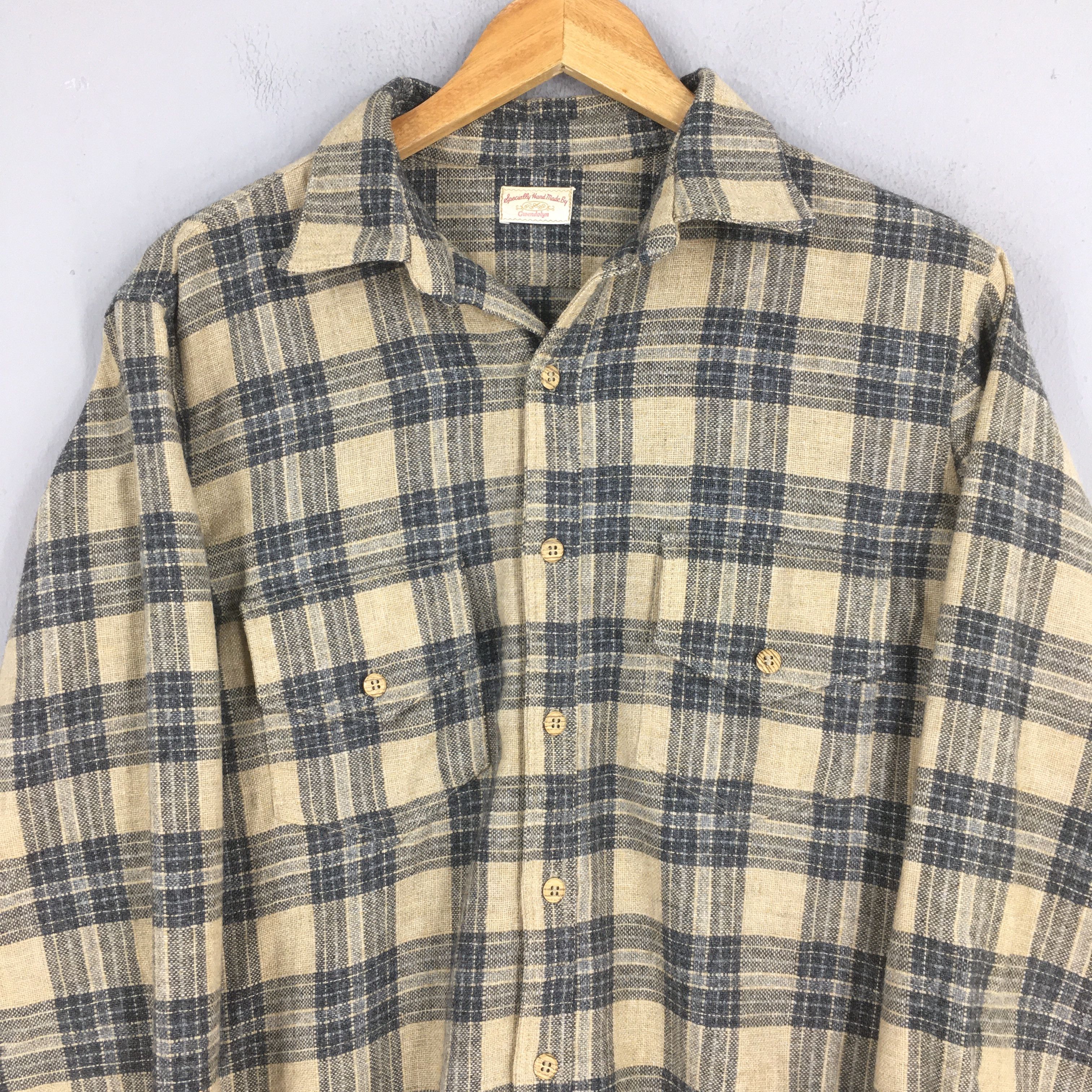 Vintage Vintage 1980s Gwendolyn Plaid Checkered Flannel Shirt Medium Size US M / EU 48-50 / 2 - 2 Thumbnail