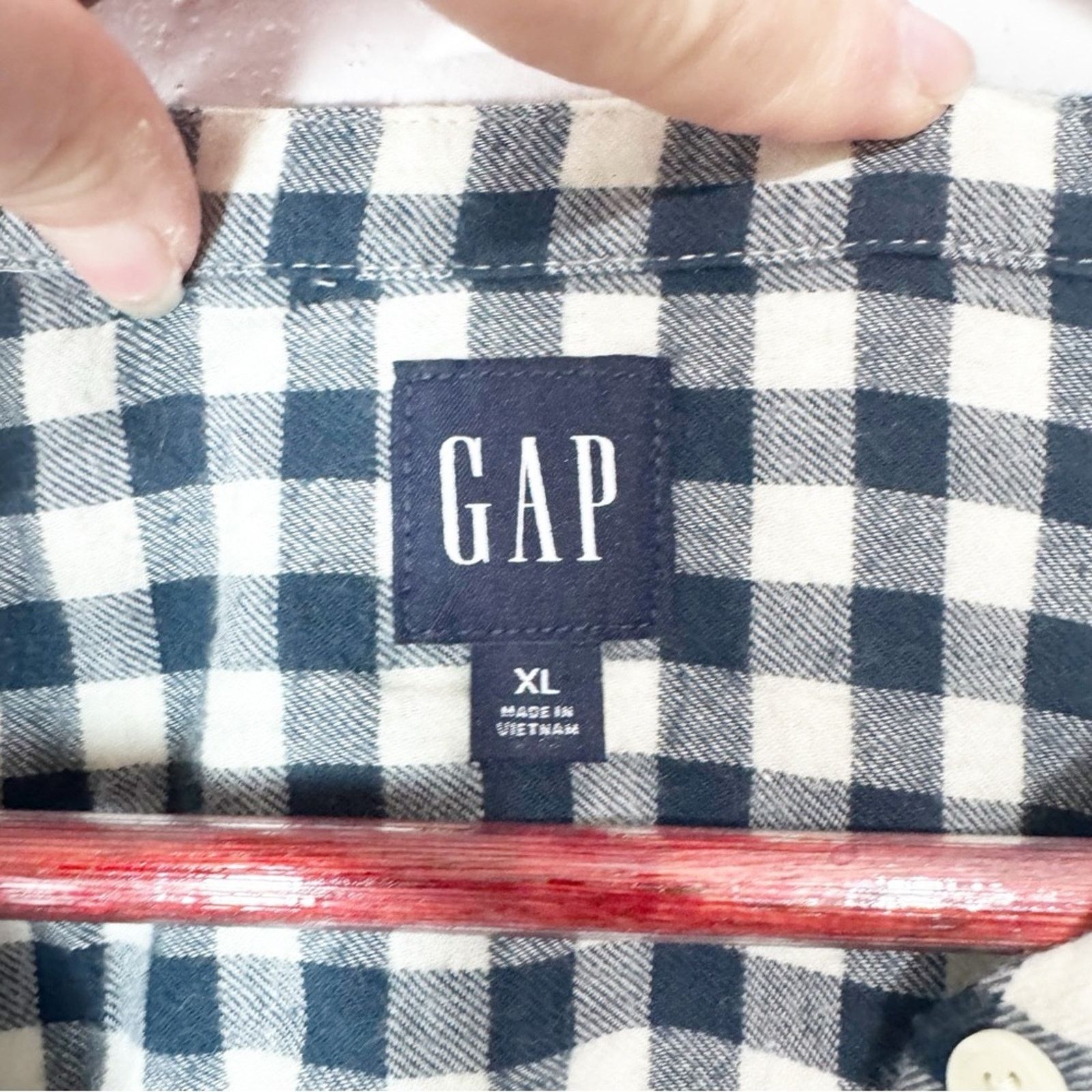 Gap GAP Blue & White Check Button Front Blouse Women's Size XL Size XL / US 12-14 / IT 48-50 - 3 Thumbnail