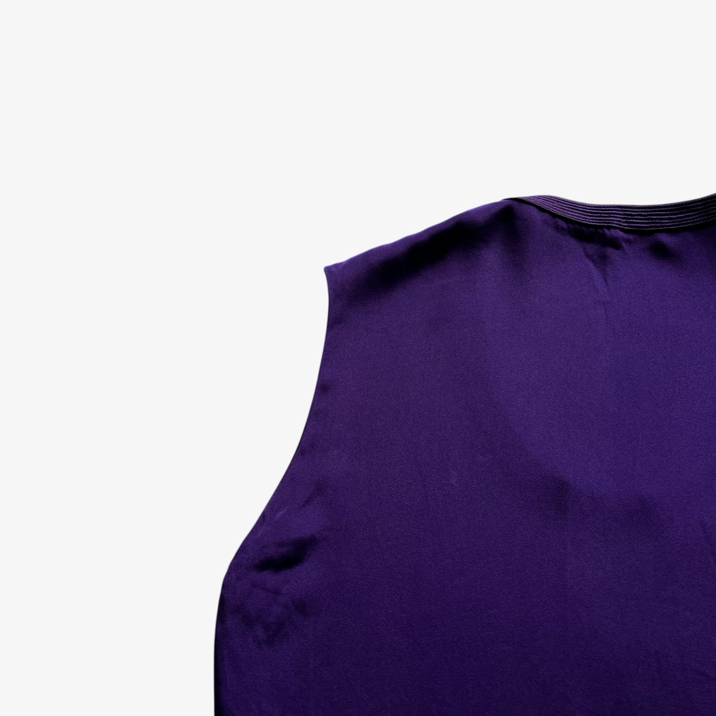 Versace Vintage 80s Women's Gianni Versace Purple Silk Top Size L / US 10 / IT 46 - 7 Thumbnail