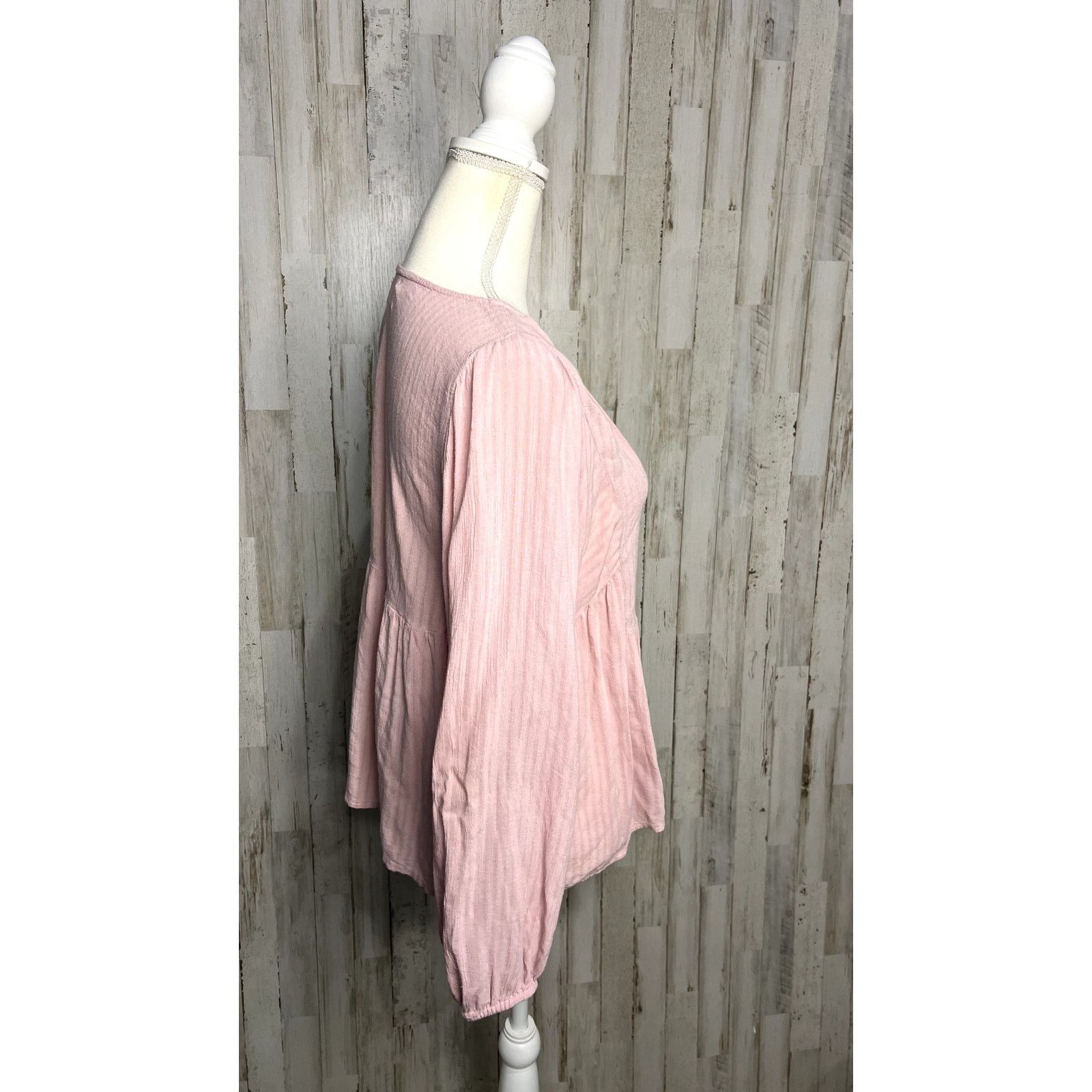 Velvet Velvet Women's Pink Striped Peplum Blouse Size Small Size S / US 4 / IT 40 - 3 Thumbnail
