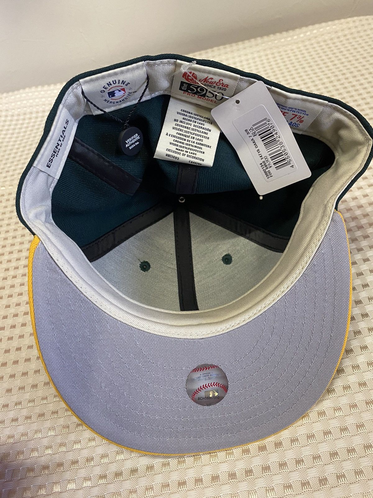 New Era 7 3/8 NEW ERA Fear of God Essentials Oakland Athletics 