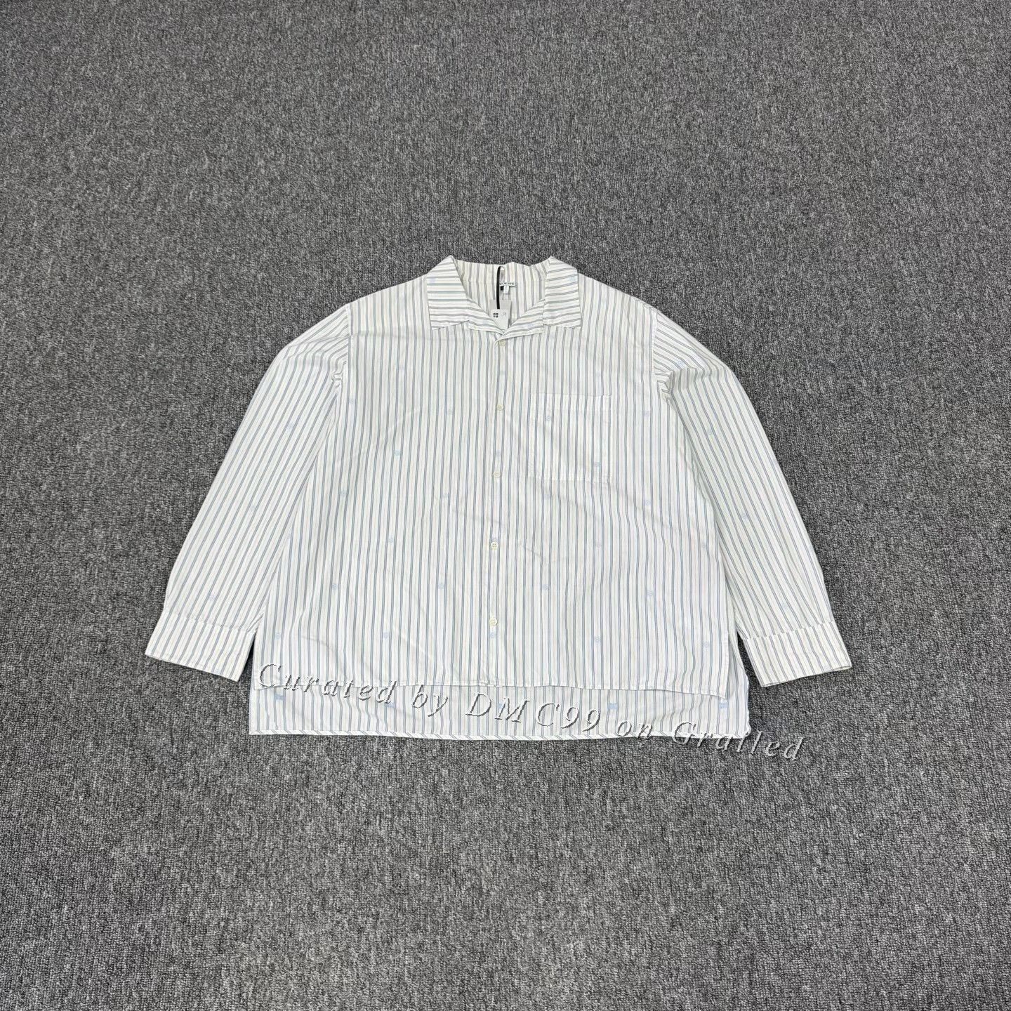 Loewe Loewe Blue White Stripe Cotton Loose Shirt Size US XS / EU 42 / 0 - 1 Thumbnail
